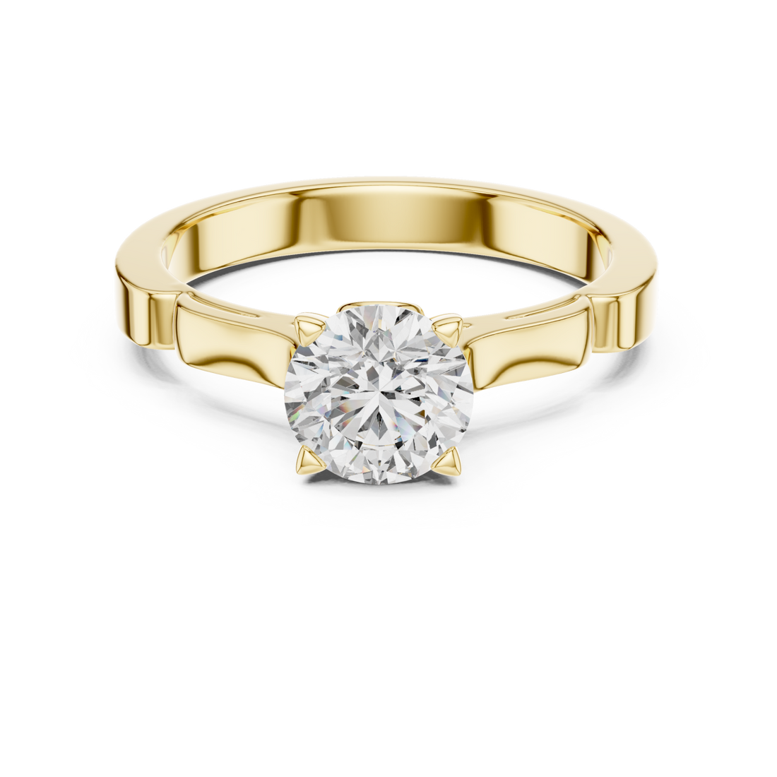Gold Delicate Embrace Modern Solitaire Ring Right View