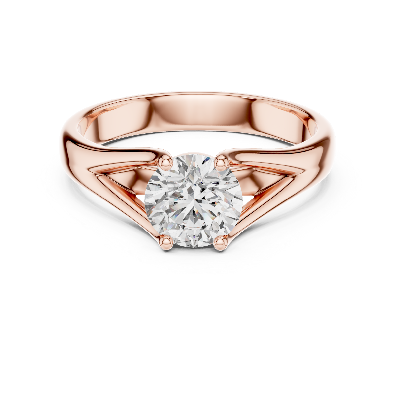  Rose Gold The Whispering Veil Band Front View
