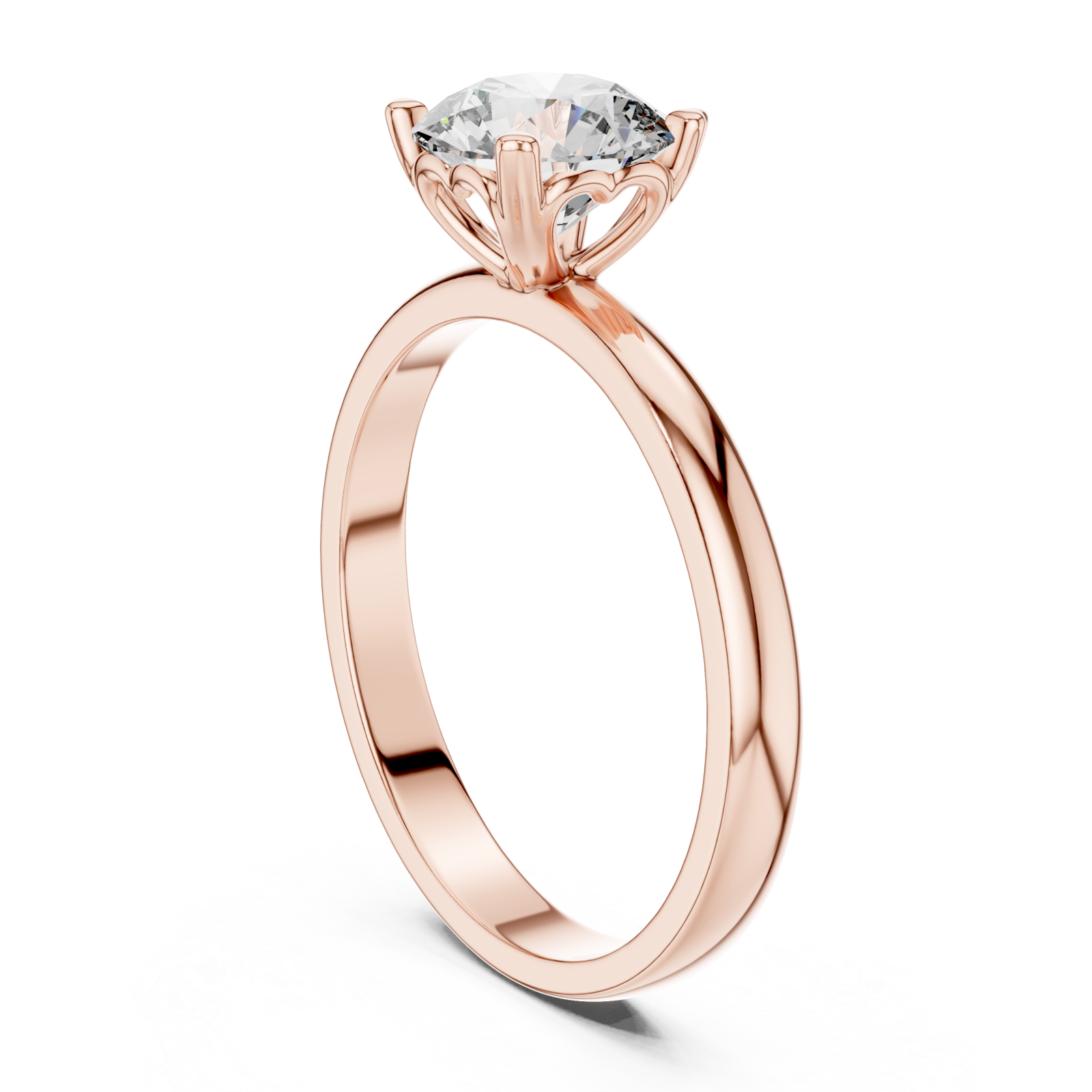  Rose Gold Celeste Whisper Modern Band Ring Left View