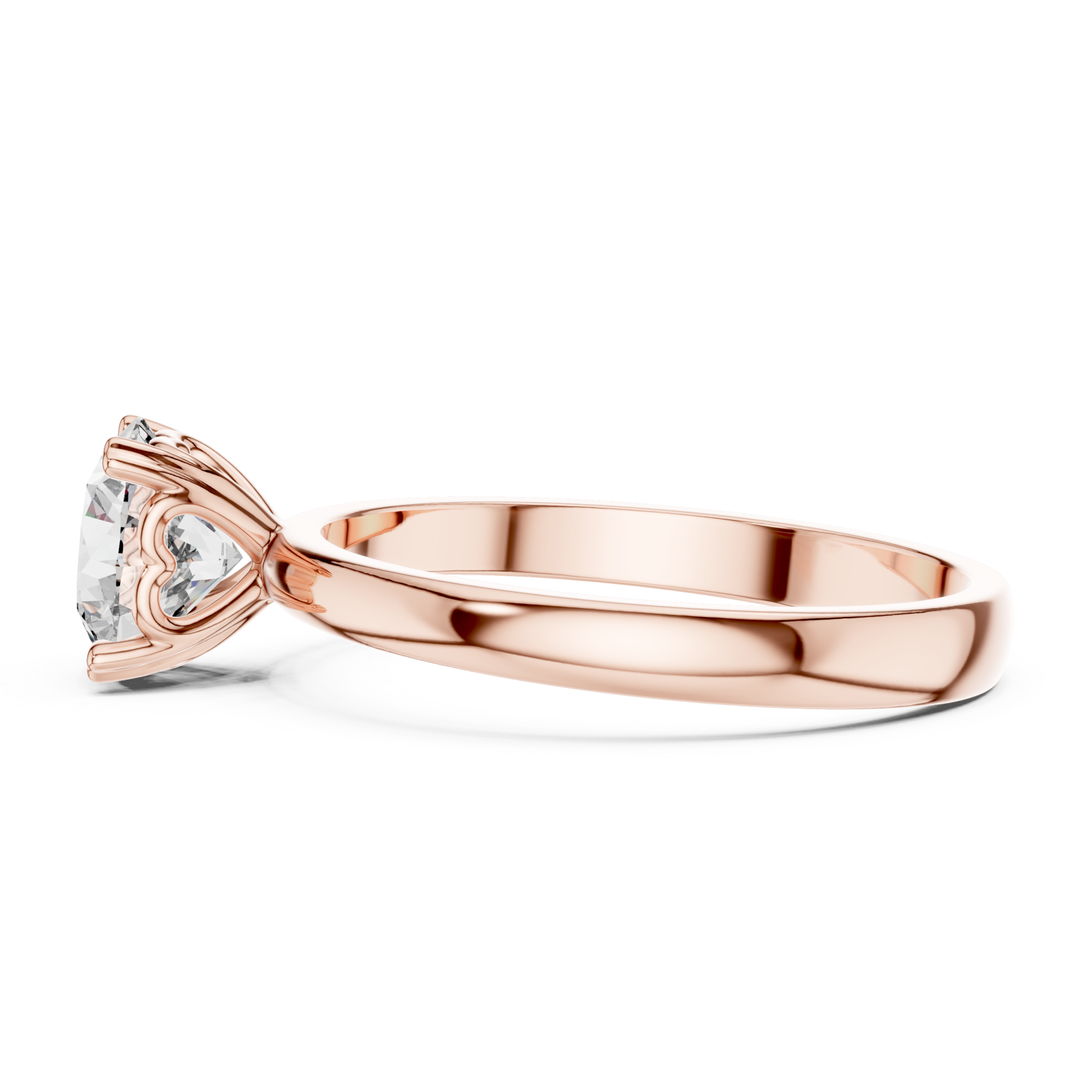  Rose Gold Celeste Whisper Modern Band Ring Side View
