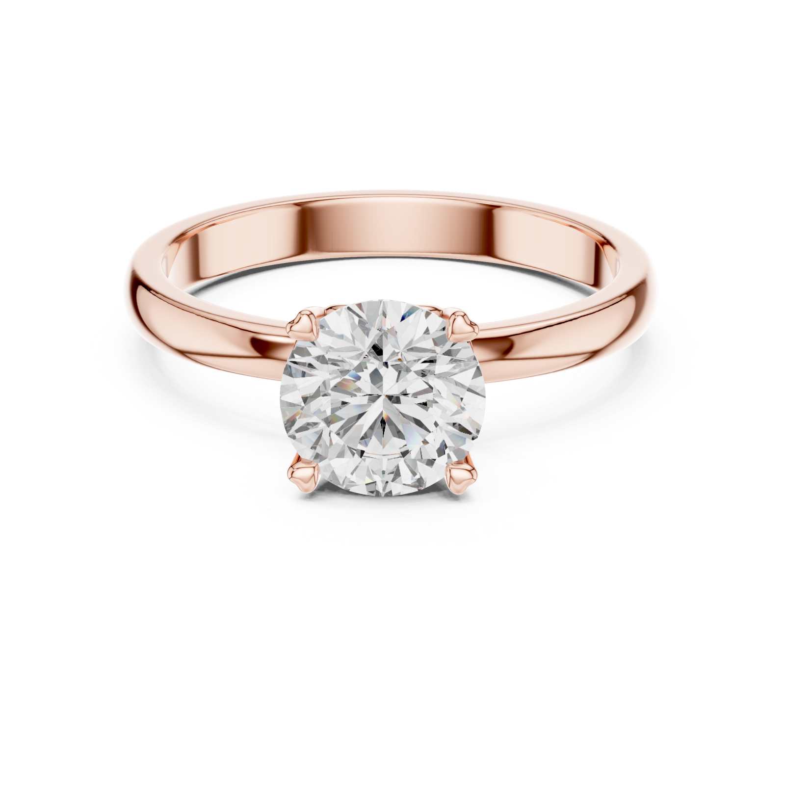  Rose Gold Celeste Whisper Modern Band Ring Front View