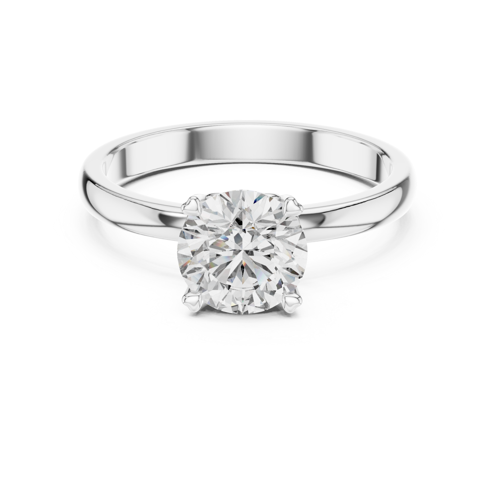  White Gold Celeste Whisper Modern Band Ring Front View