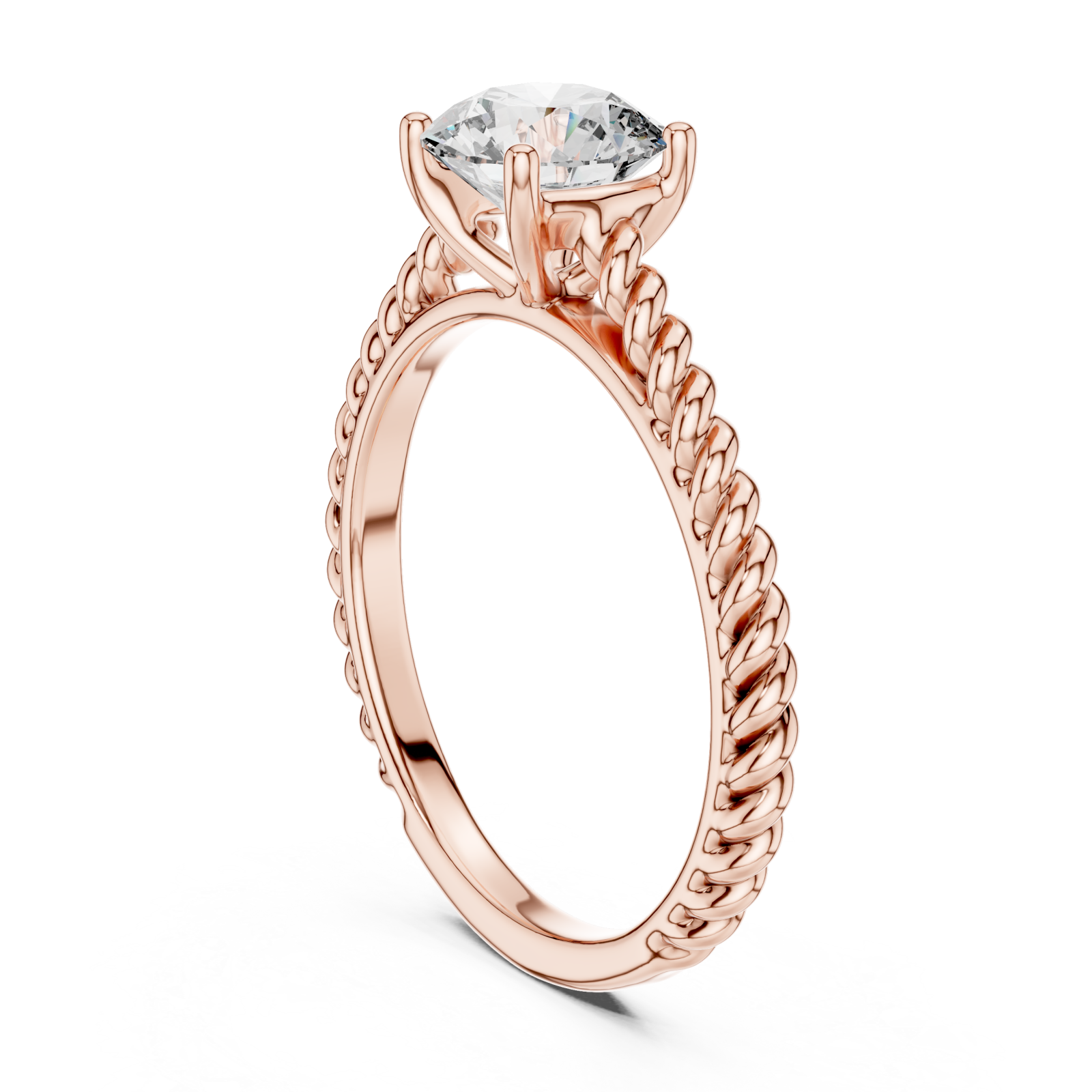  Rose Gold Twilight Woven Band Ring Left View