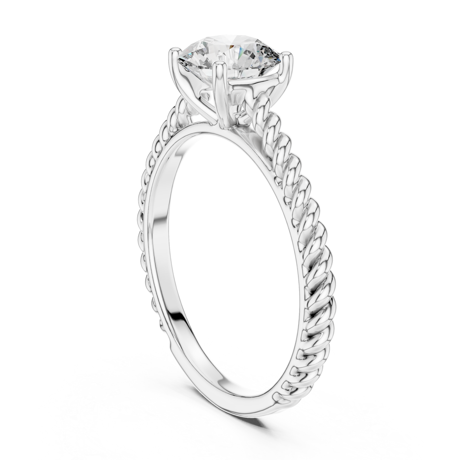  White Gold Twilight Woven Band Ring Left View