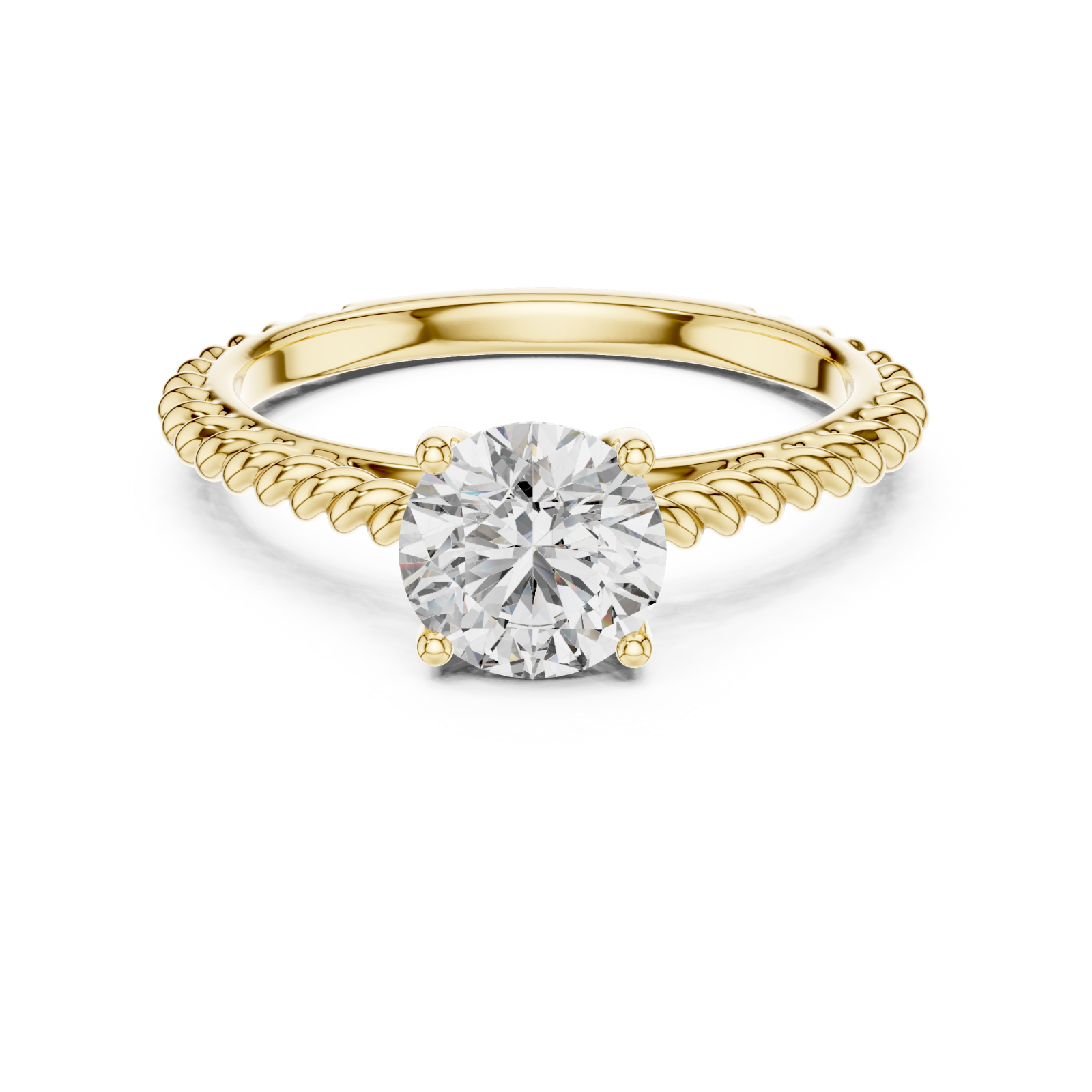  Gold Twilight Woven Band Ring Front View