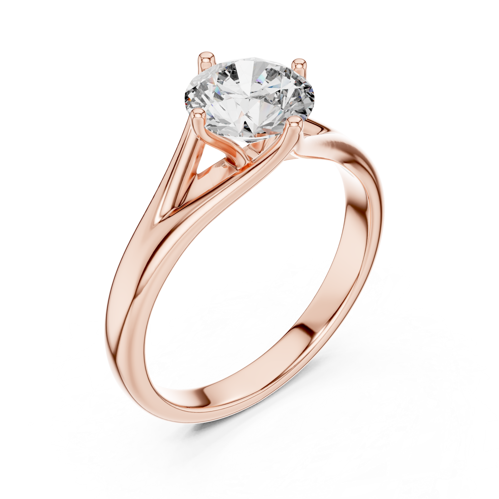  Rose Gold Whispering Embrace Modern Solitaire Band Right View