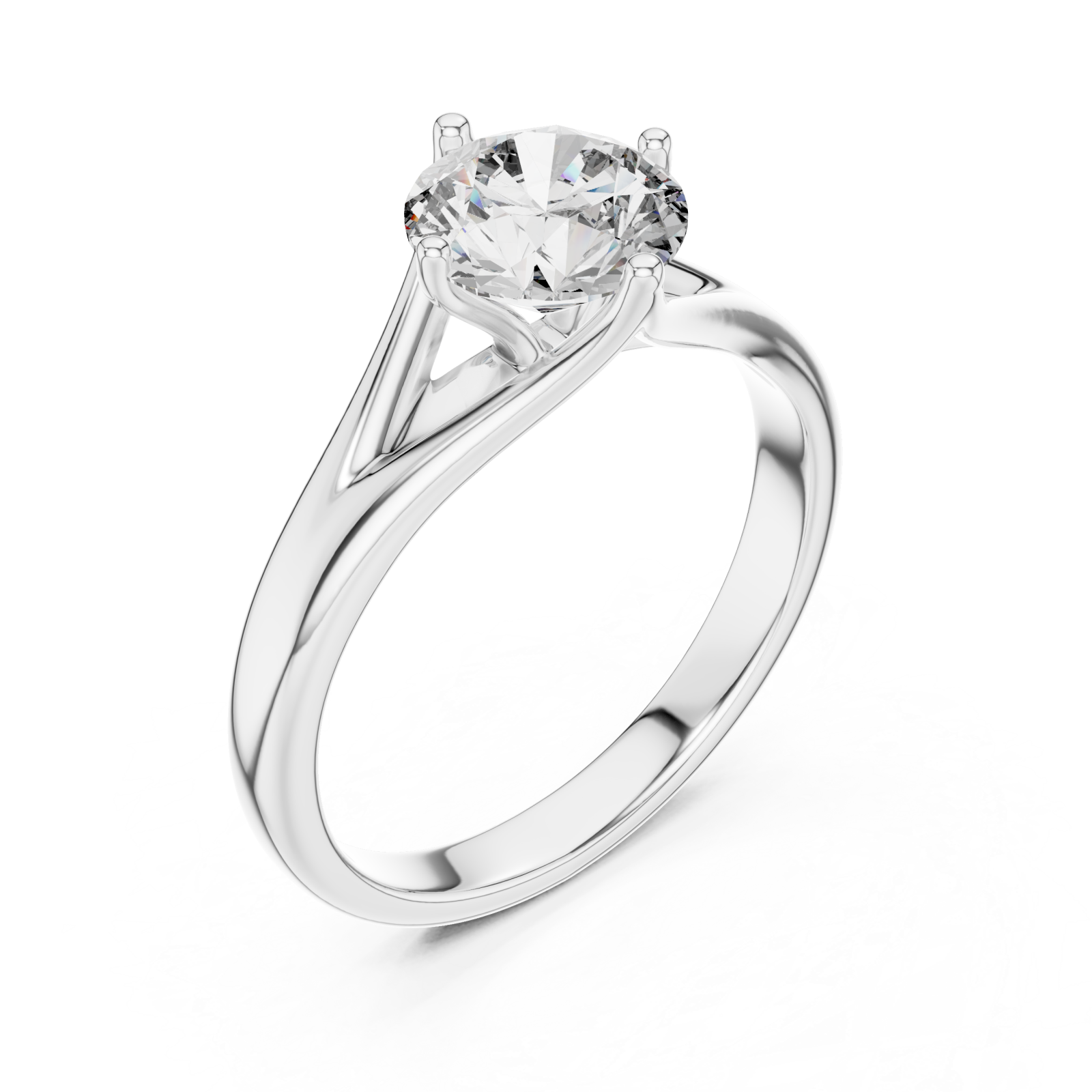  White Gold Whispering Embrace Modern Solitaire Band Right View