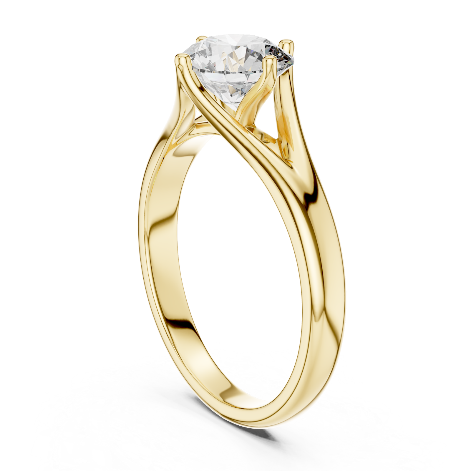  Gold Whispering Embrace Modern Solitaire Band Left View