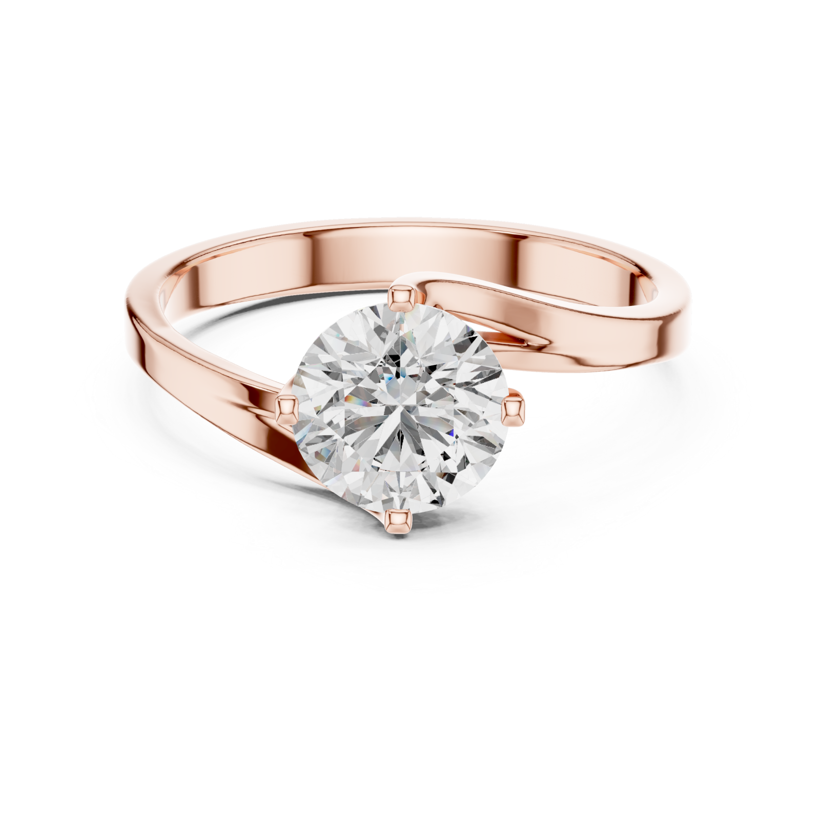  Rose Gold Celestial Whisper Embrace Ring Front View