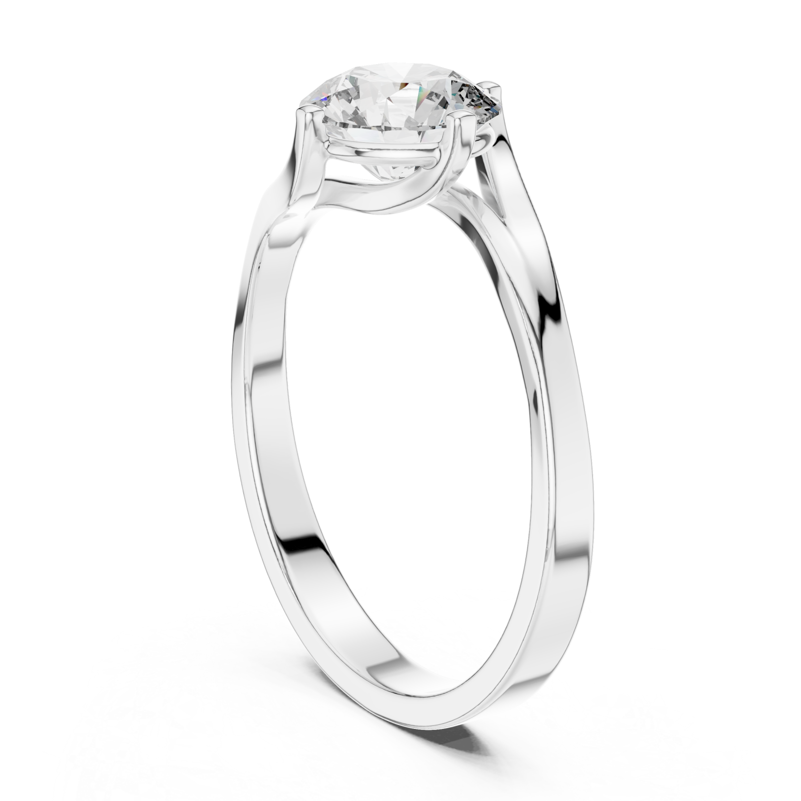  White Gold Celestial Whisper Embrace Ring Left View