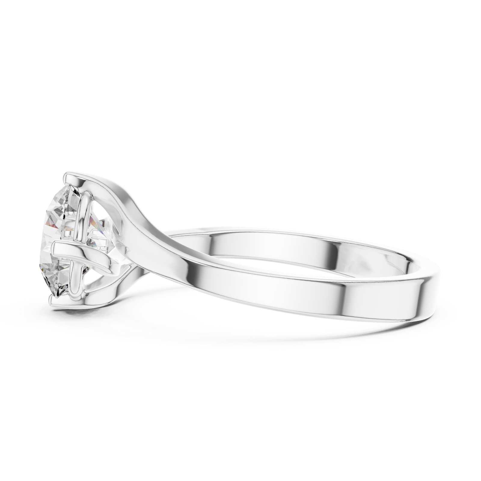  White Gold Celestial Whisper Embrace Ring Side View