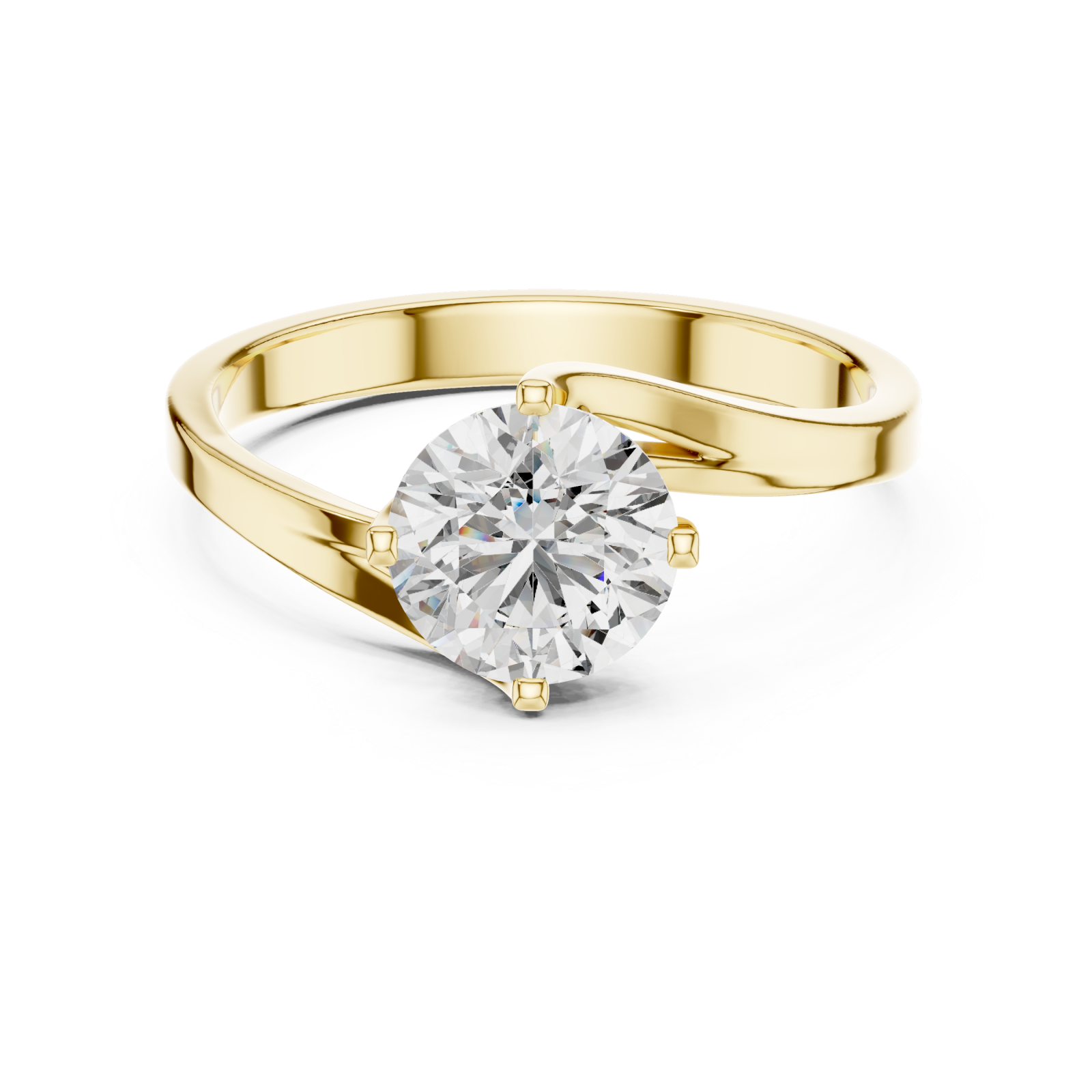  Gold Celestial Whisper Embrace Ring Front View