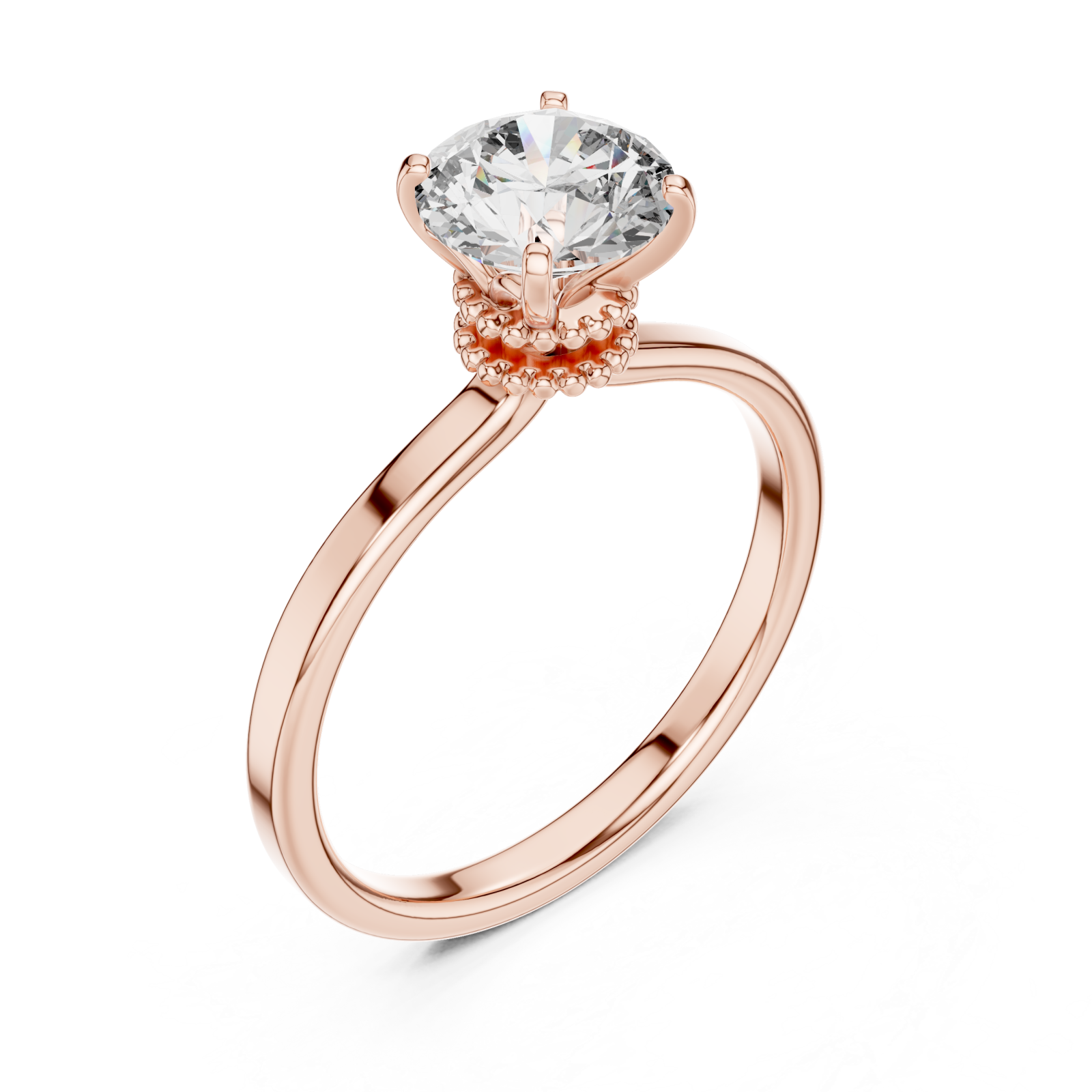  Rose Gold Celestial Promise Single Stone Ring Right View