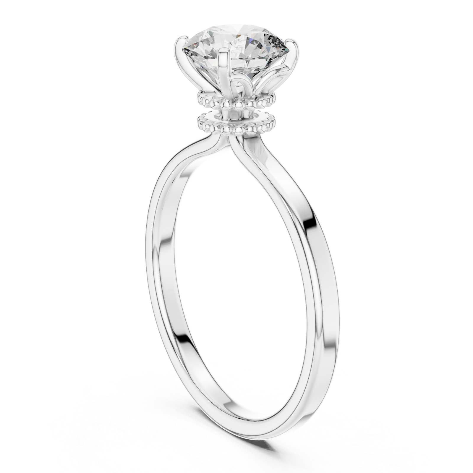  White Gold Celestial Promise Single Stone Ring Left View