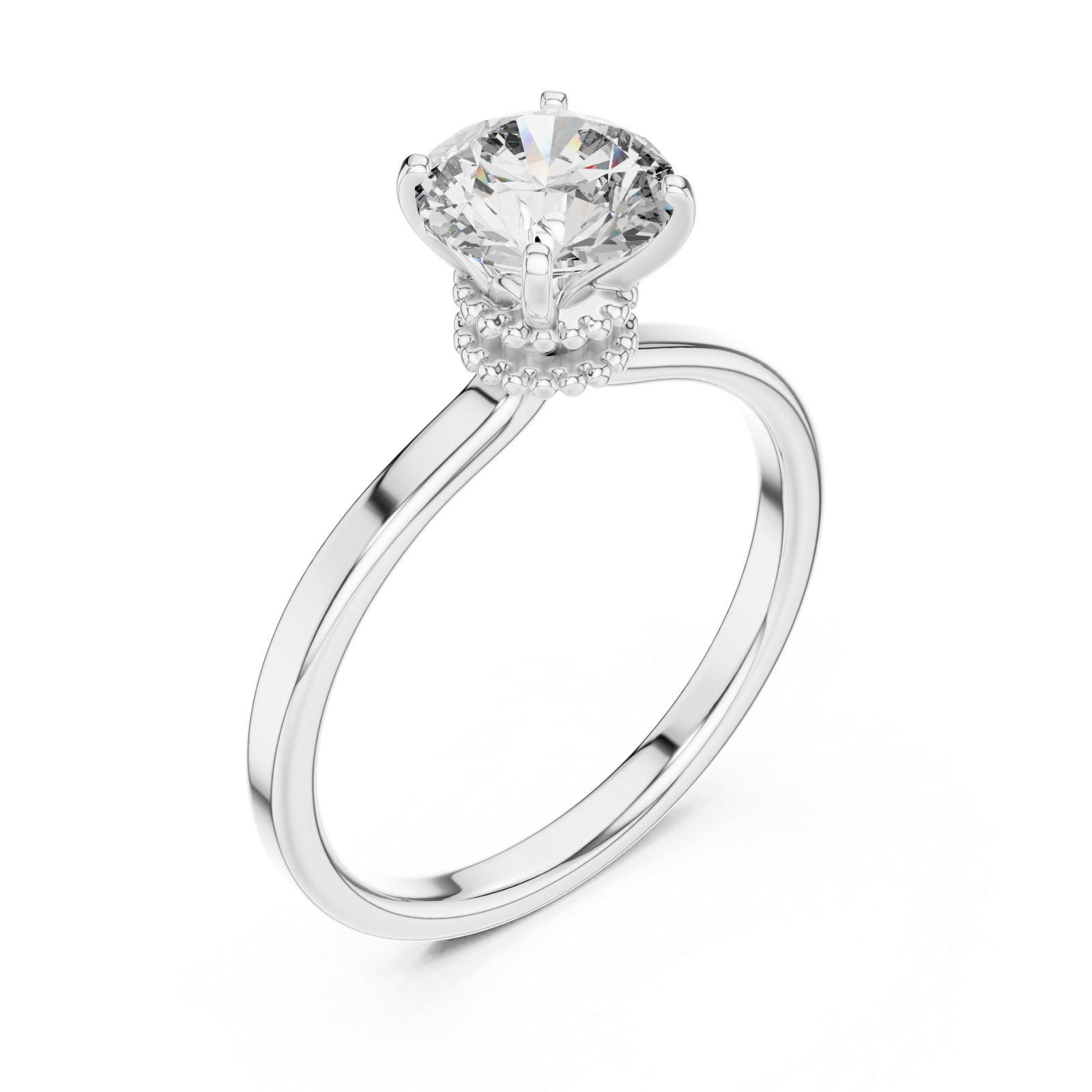  White Gold Celestial Promise Single Stone Ring Right View