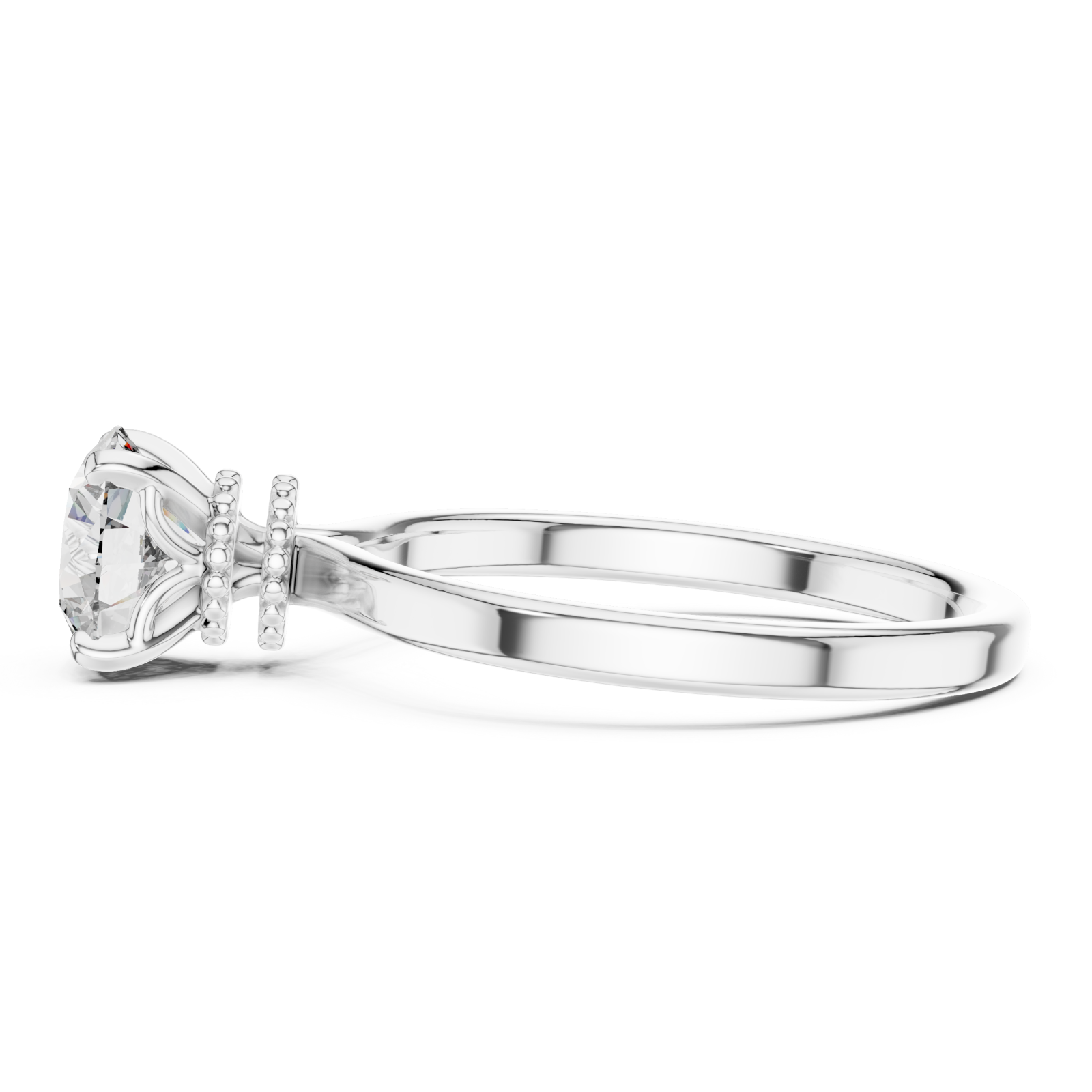  White Gold Celestial Promise Single Stone Ring Side View