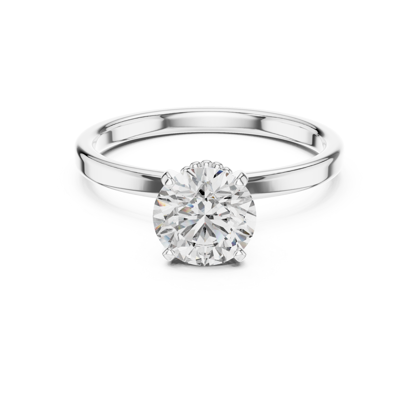  White Gold Celestial Promise Single Stone Ring Front View