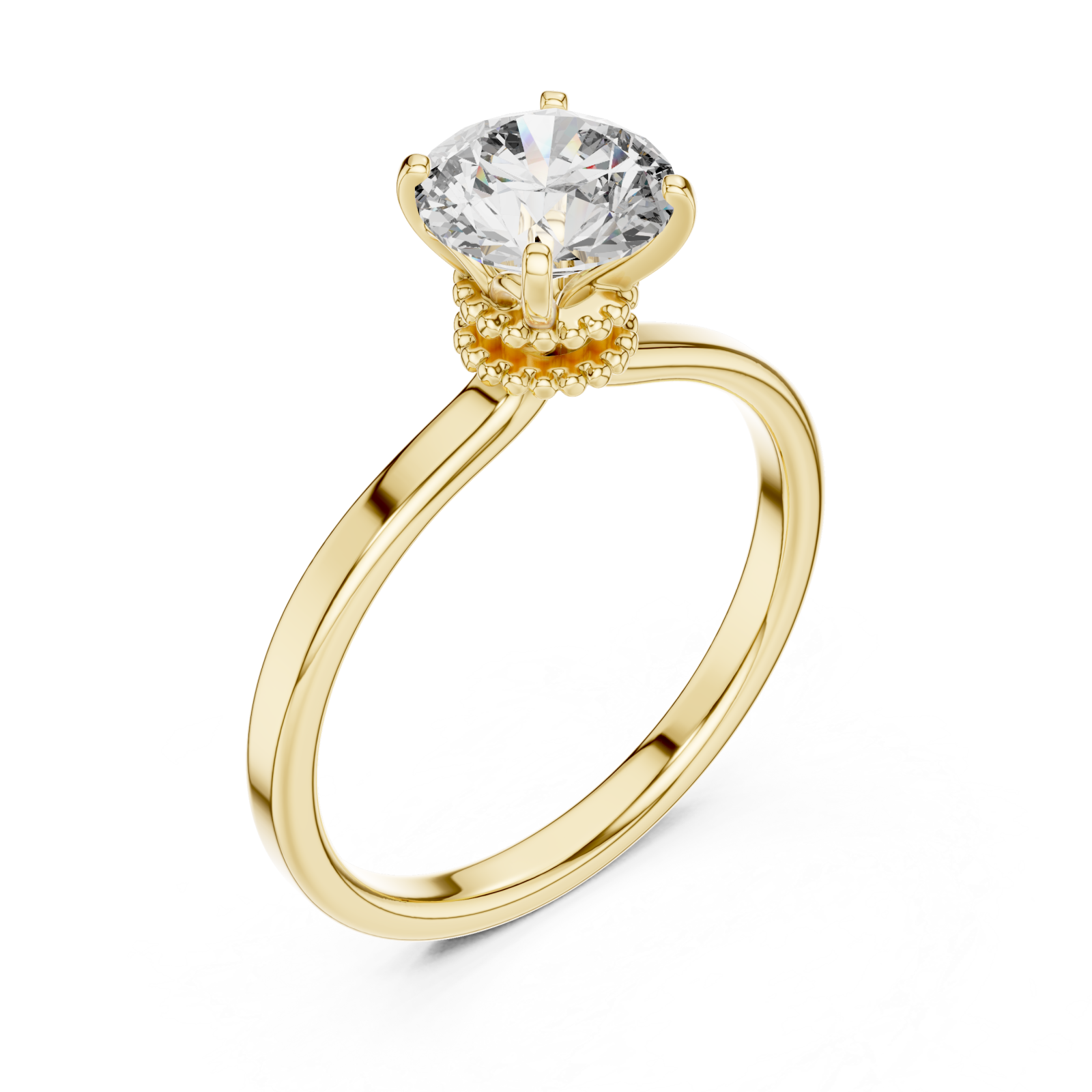 Gold Celestial Promise Single Stone Ring Right View