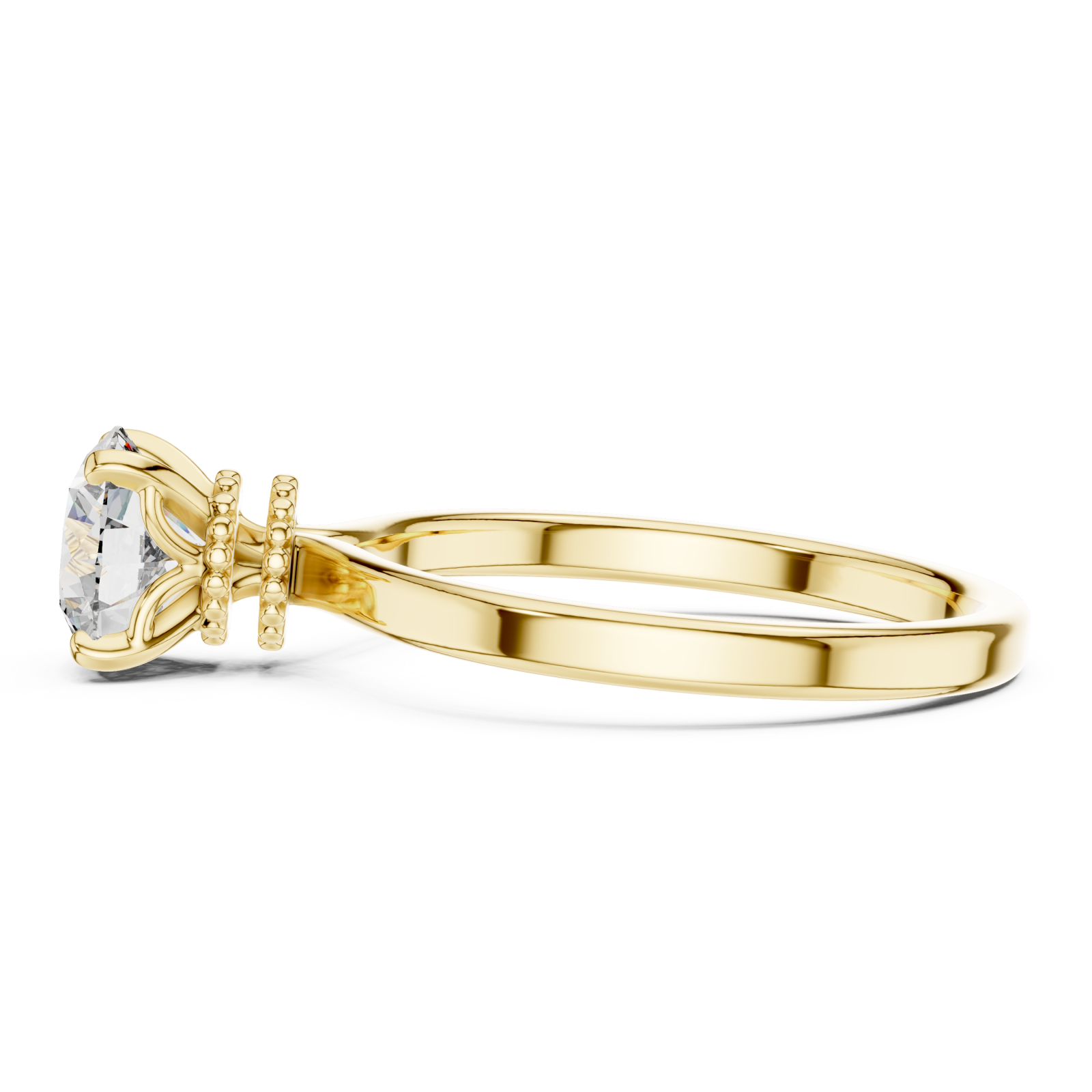  Gold Celestial Promise Single Stone Ring Side View
