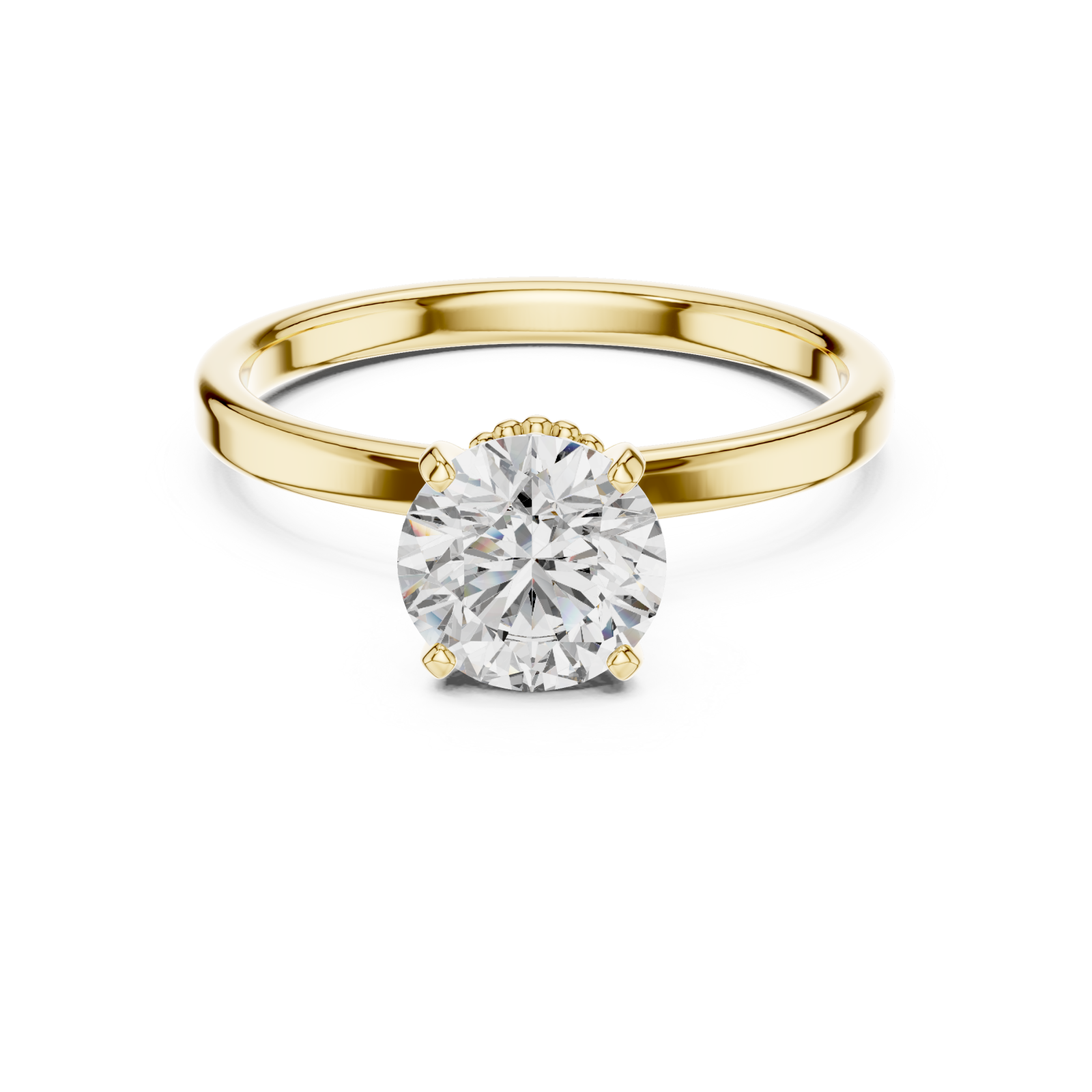  Gold Celestial Promise Single Stone Ring Front View