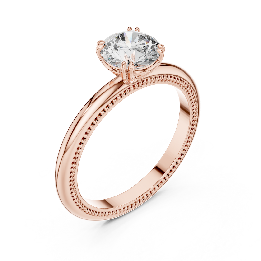  Rose Gold Celestial Radiance Solitaire Engagement Ring Right View