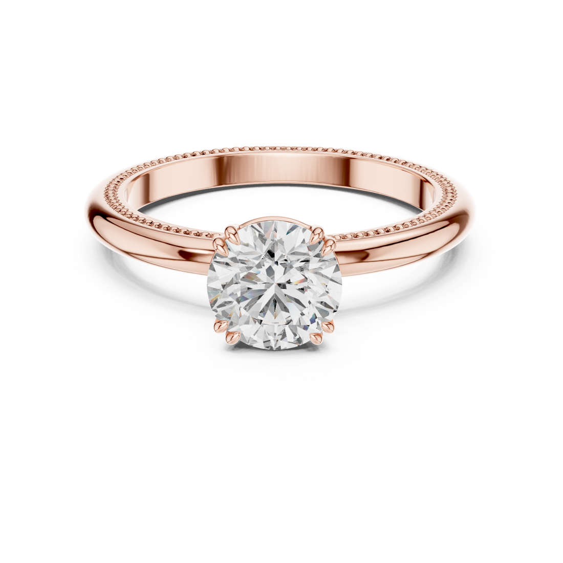  Rose Gold Celestial Radiance Solitaire Engagement Ring Right View