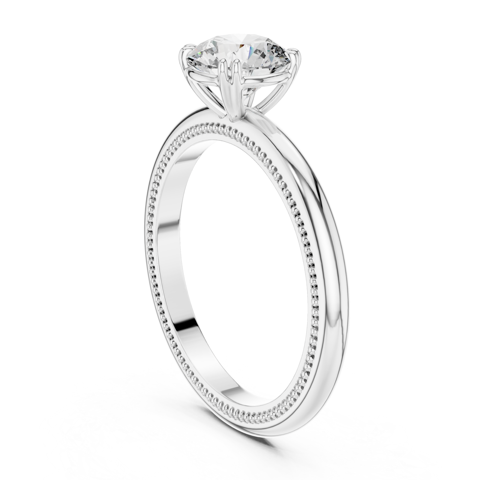  White Gold Celestial Radiance Solitaire Engagement Ring Left View