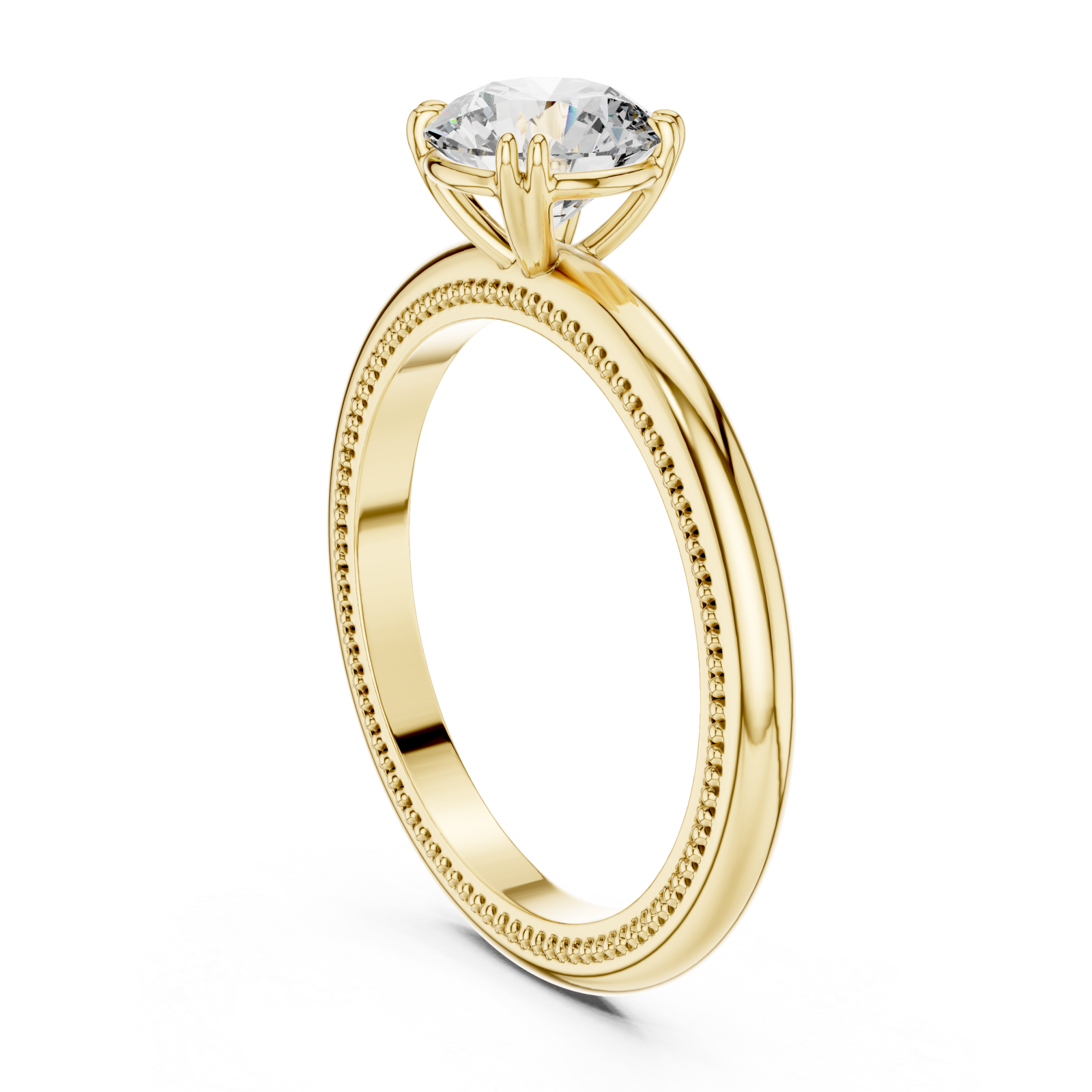  Gold Celestial Radiance Solitaire Engagement Ring Left View