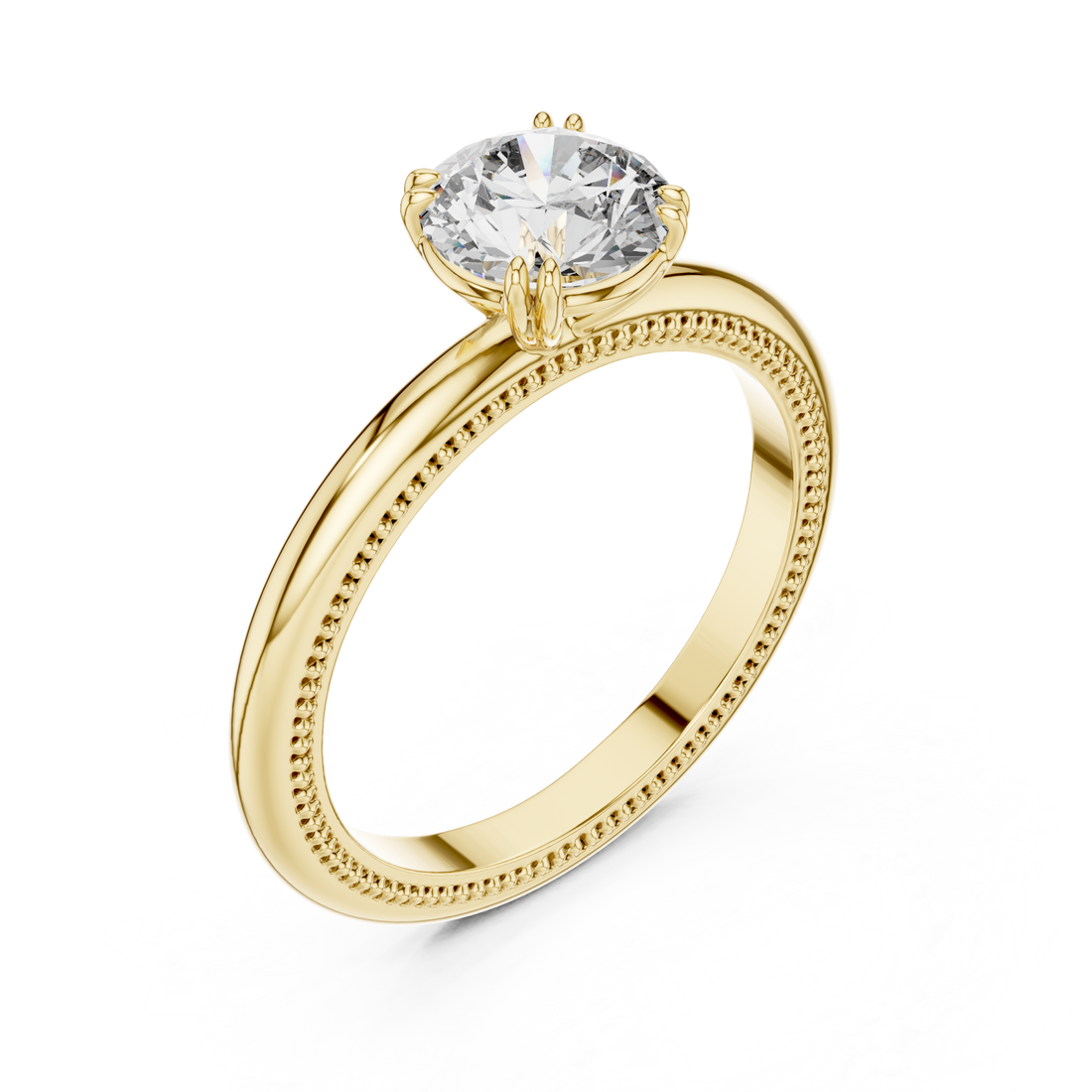 Gold Celestial Radiance Solitaire Engagement Ring Right View