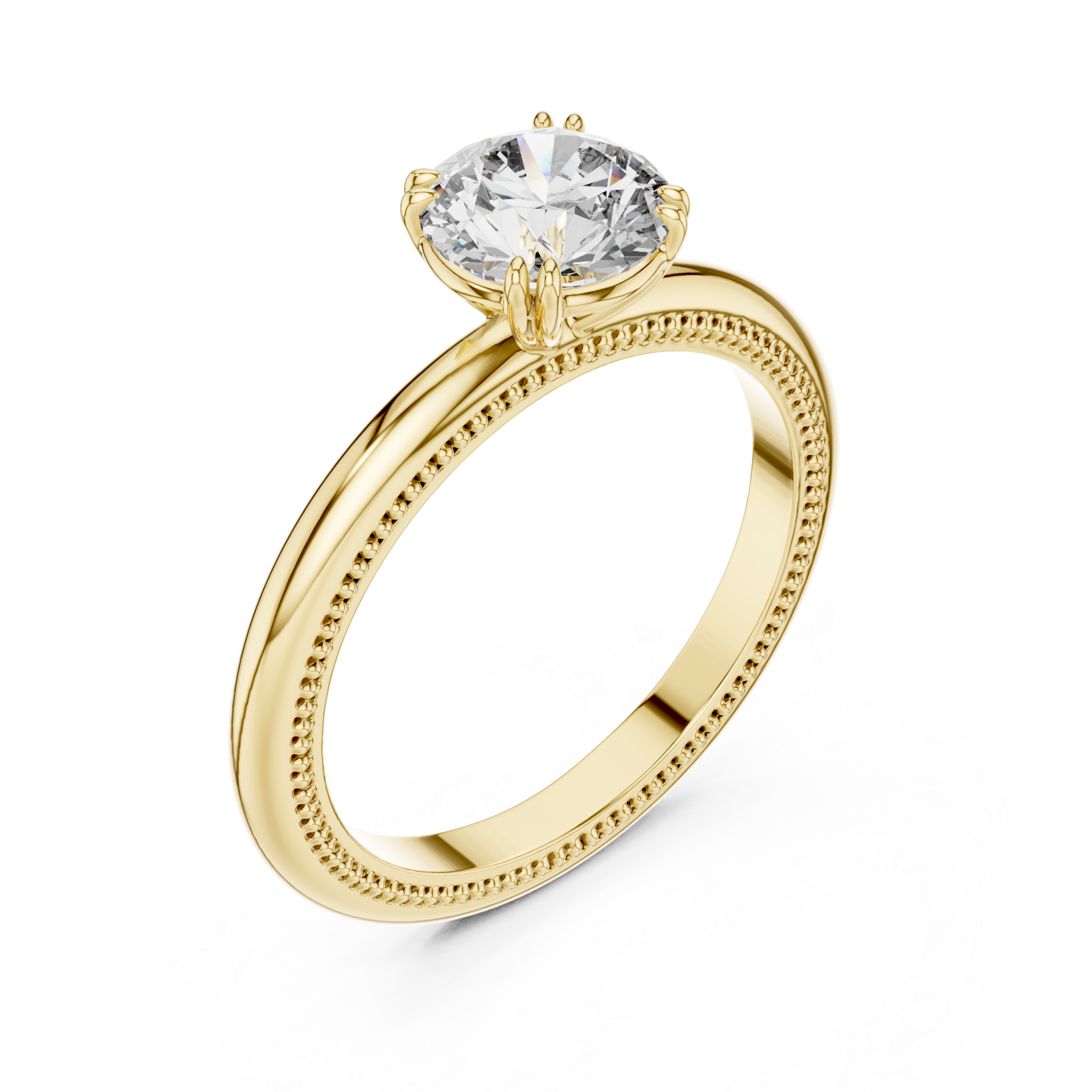 Gold Celestial Radiance Solitaire Engagement Ring Right View