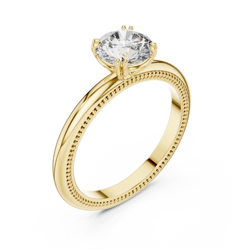 Gold Celestial Radiance Solitaire Engagement Ring Right View