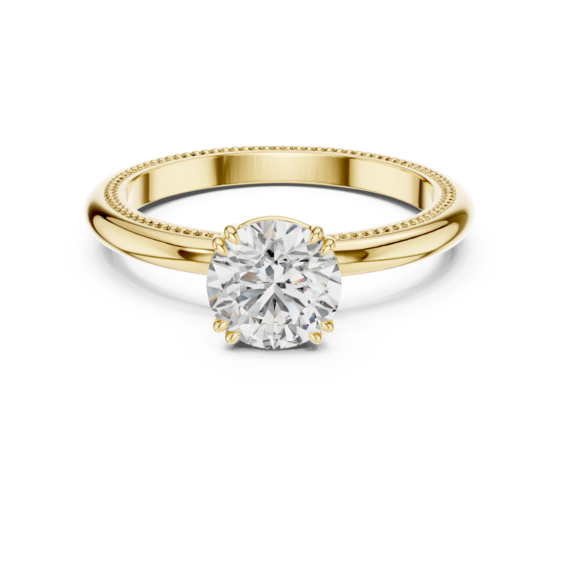 Gold Celestial Radiance Solitaire Engagement Ring Right View