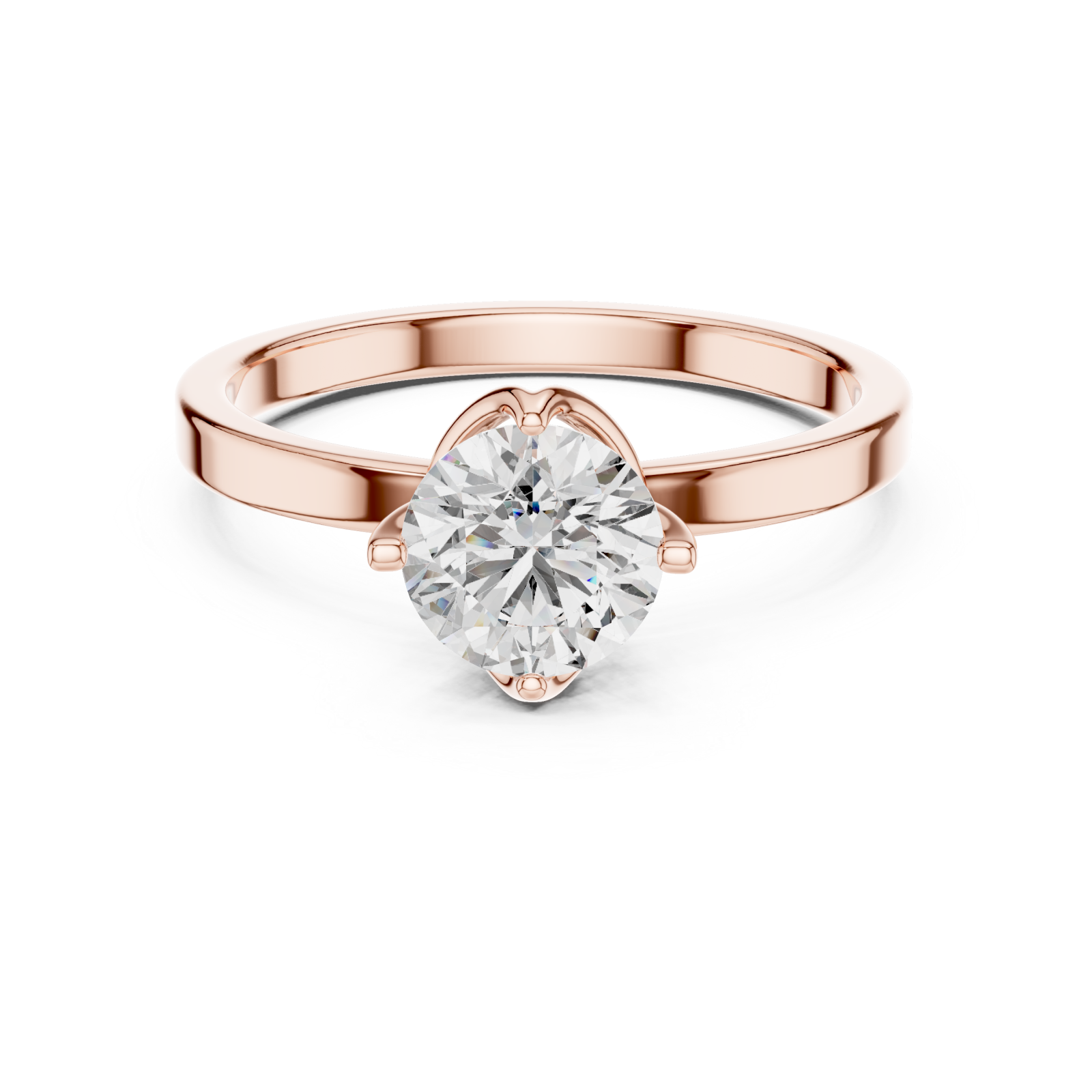  Rose Gold Haloed Reverie Engagement Band Front View