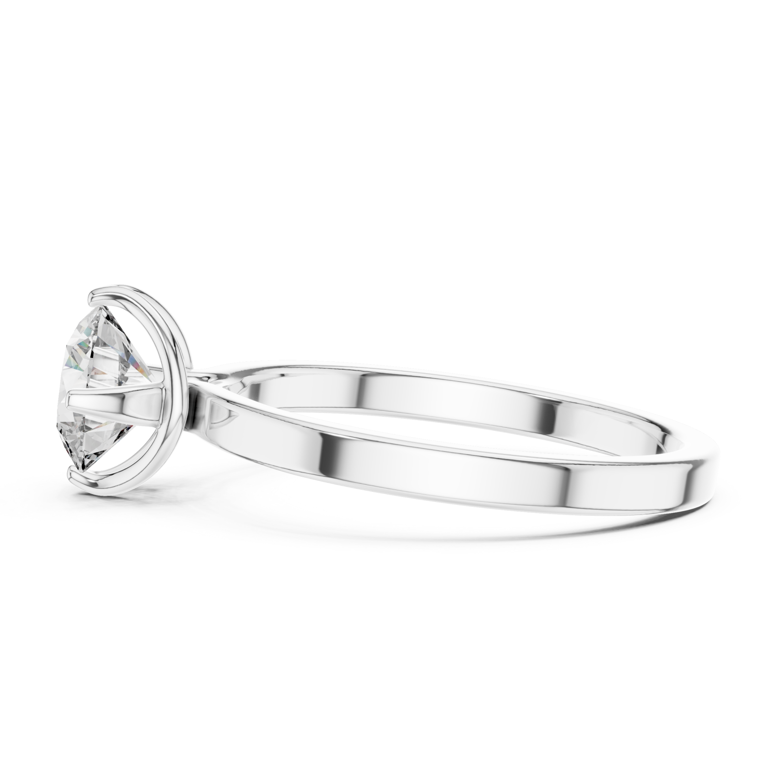  White Gold Haloed Reverie Engagement Band Side View