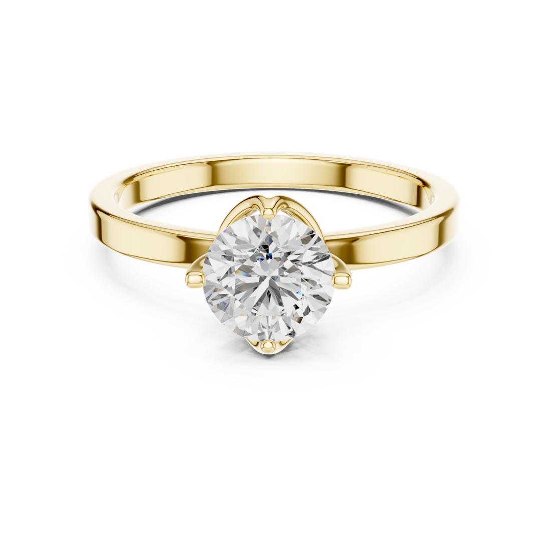 Gold Haloed Reverie Engagement Band Right View