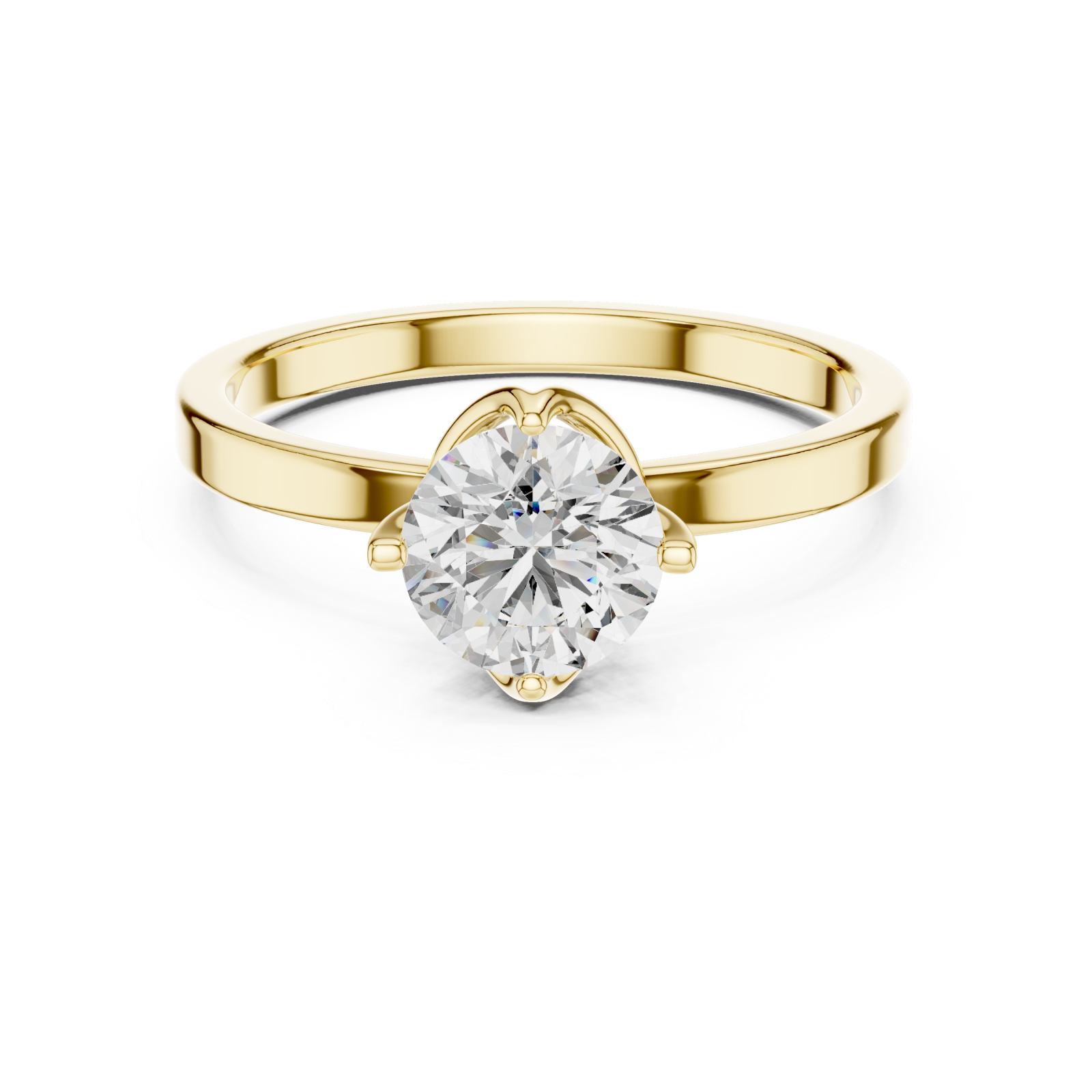  Gold Haloed Reverie Engagement Band Front View