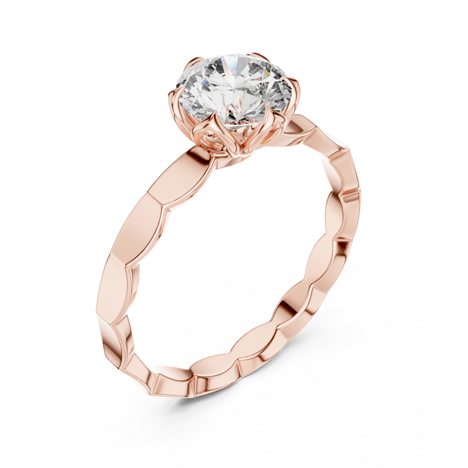  Rose Gold Empress Harmony Solitaire Ring Right View