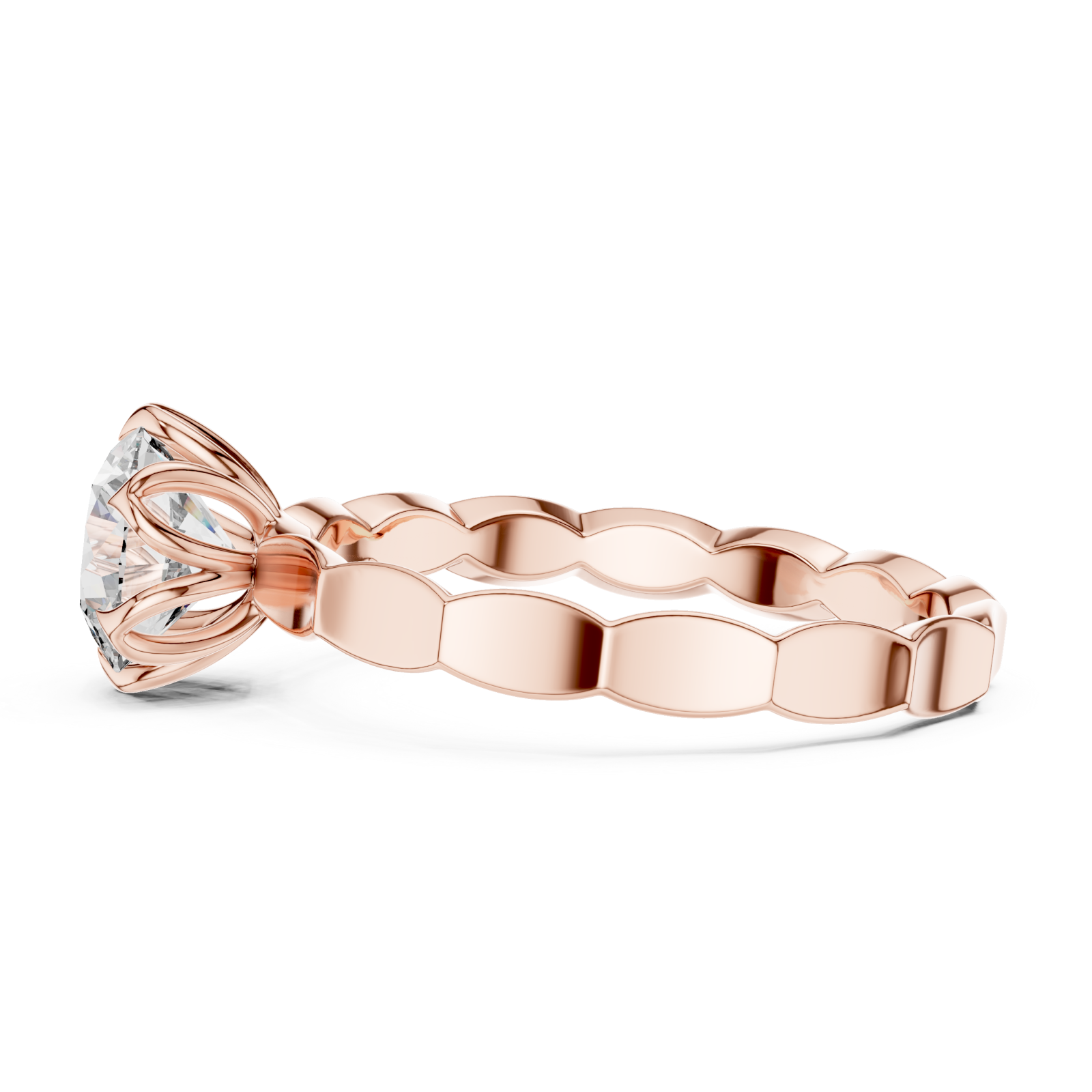  Rose Gold Empress Harmony Solitaire Ring Side View