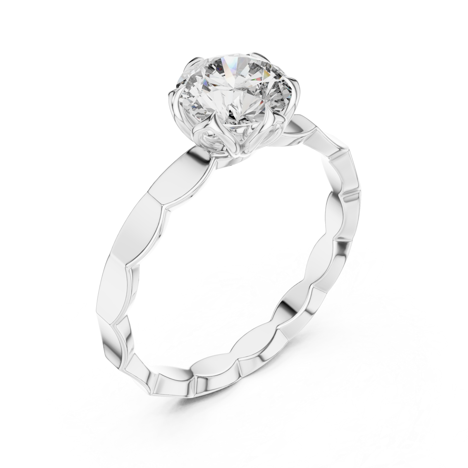  White Gold Empress Harmony Solitaire Ring Right View