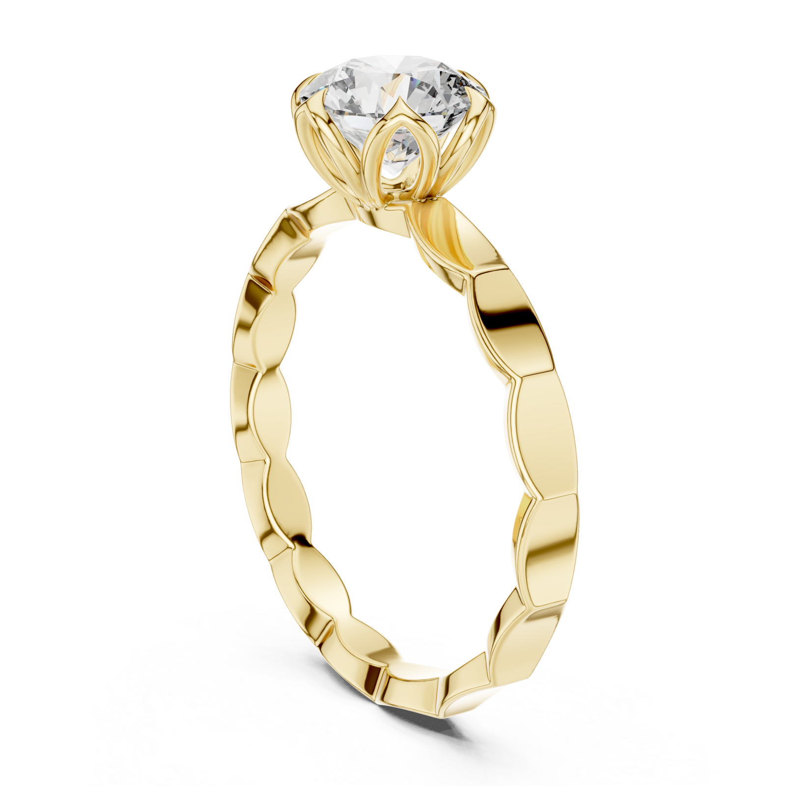  Gold Empress Harmony Solitaire Ring Left View