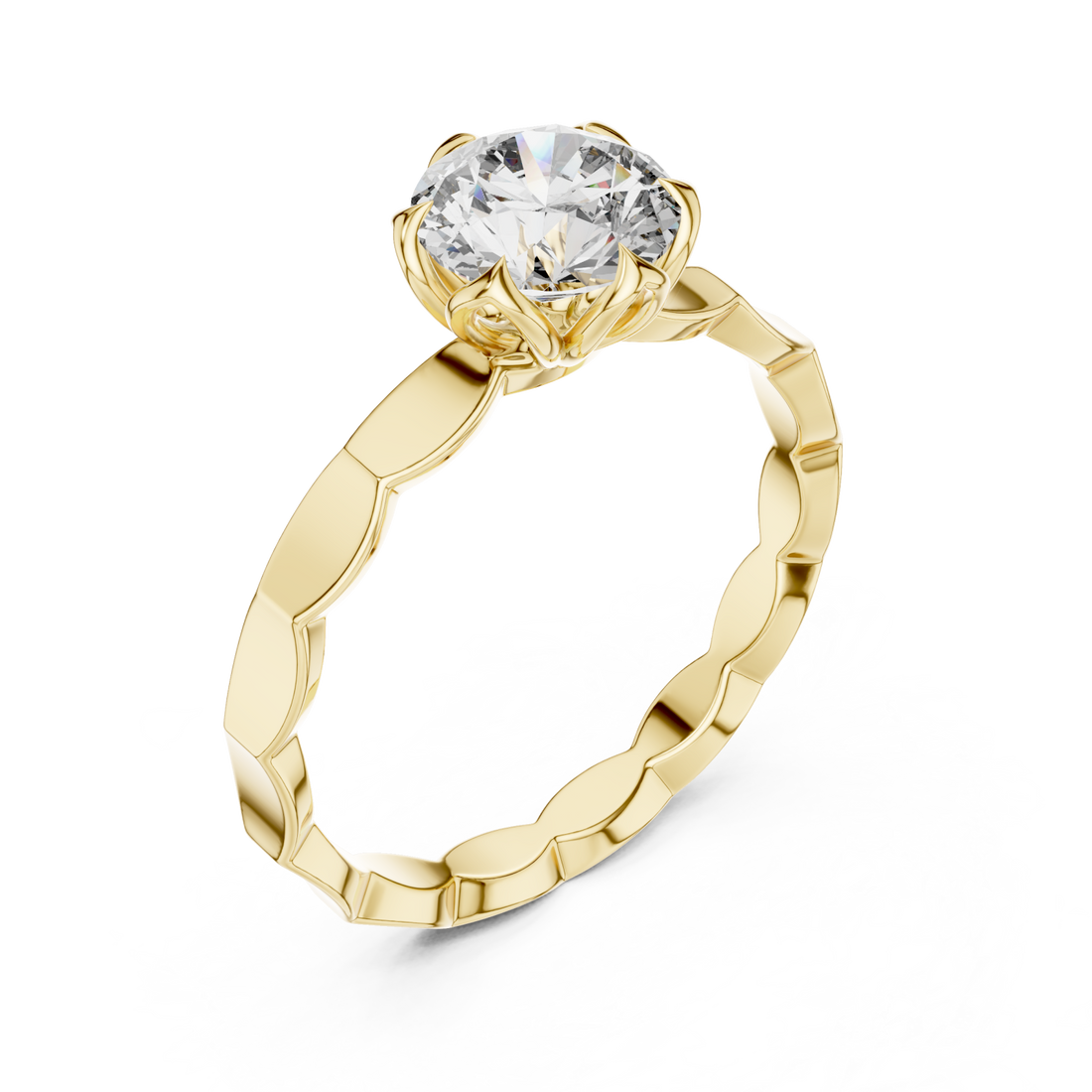 Gold Empress Harmony Solitaire Ring Right View