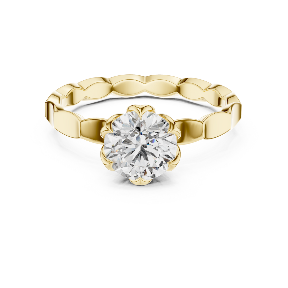 Gold Empress Harmony Solitaire Ring Right View