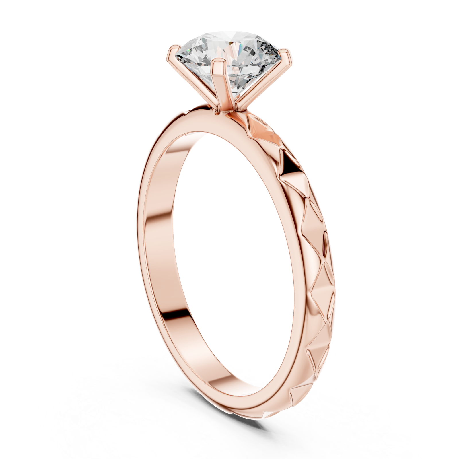  Rose Gold Opaline Whisper Solitaire Ring Left View