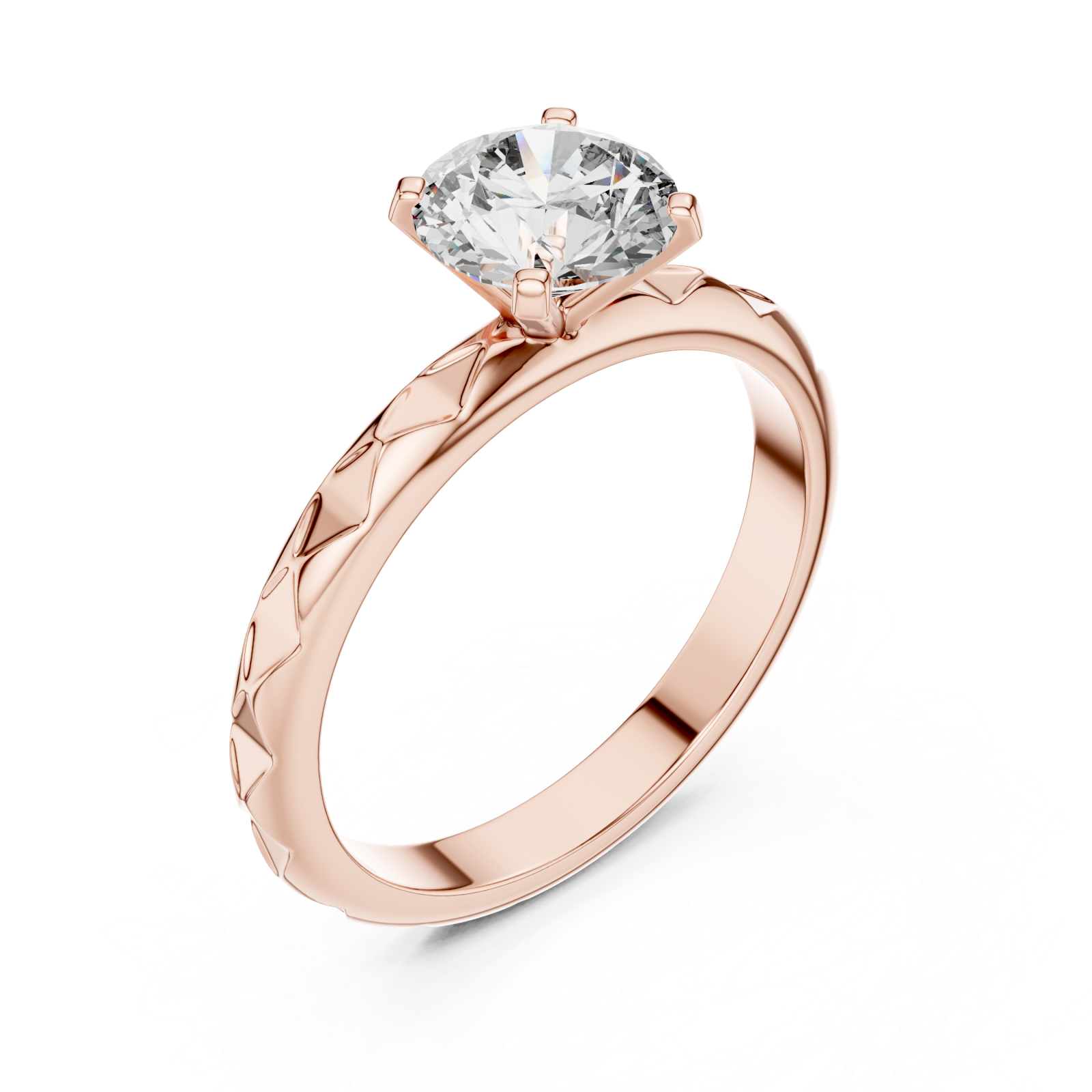  Rose Gold Opaline Whisper Solitaire Ring Right View