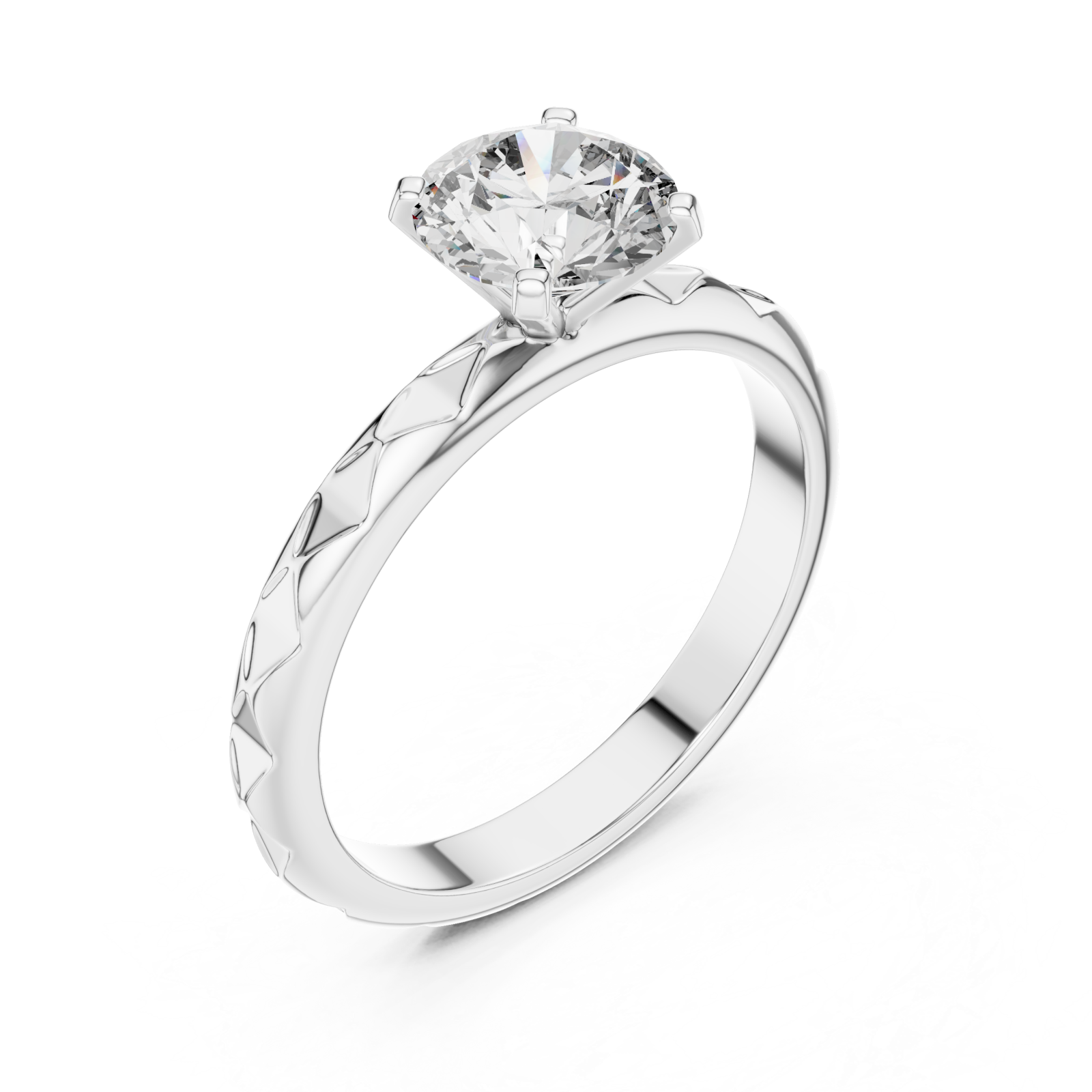  White Gold Opaline Whisper Solitaire Ring Right View