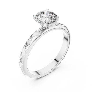  White Gold Opaline Whisper Solitaire Ring Right View