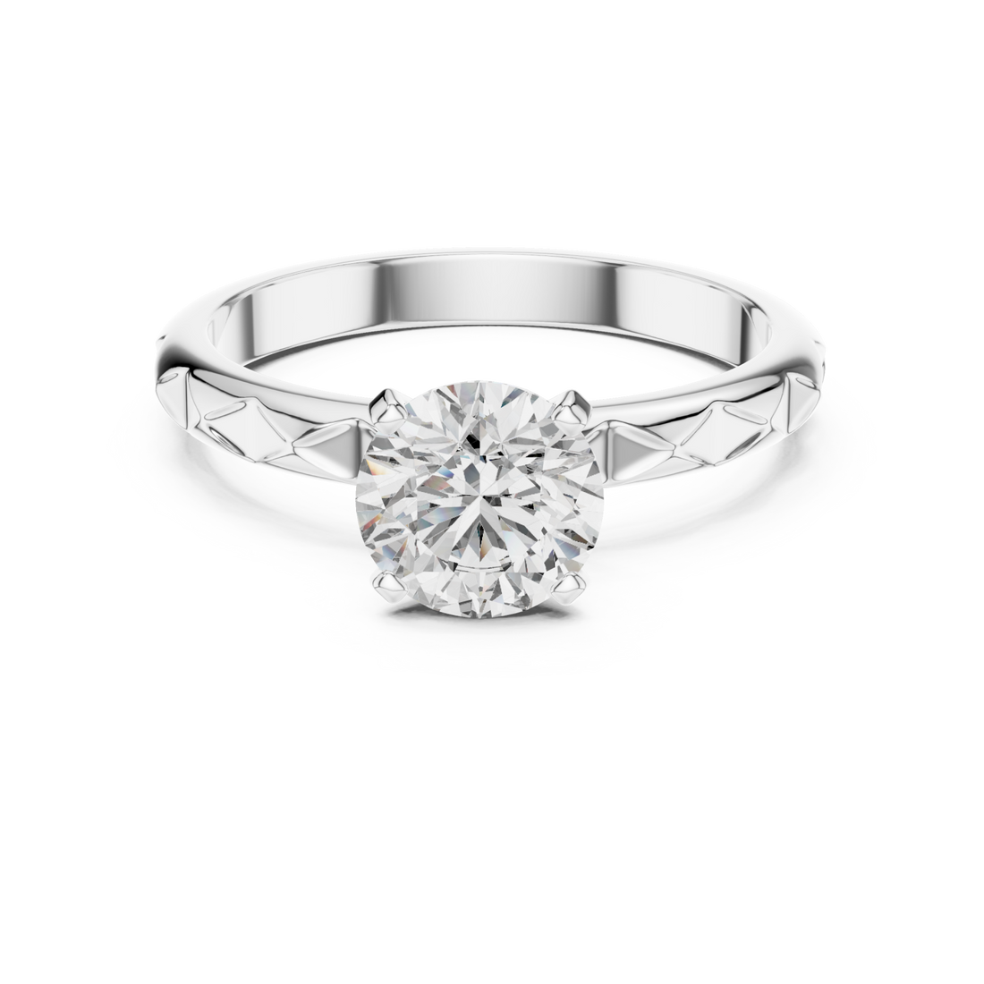  White Gold Opaline Whisper Solitaire Ring Right View