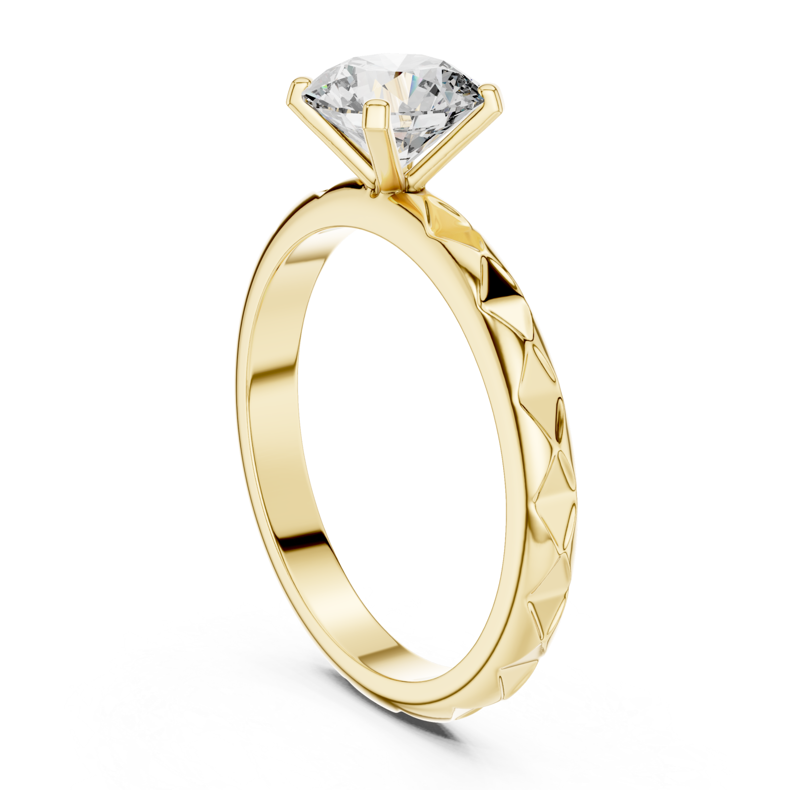  Gold Opaline Whisper Solitaire Ring Left View