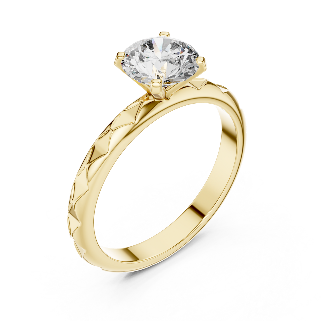 Gold Opaline Whisper Solitaire Ring Right View