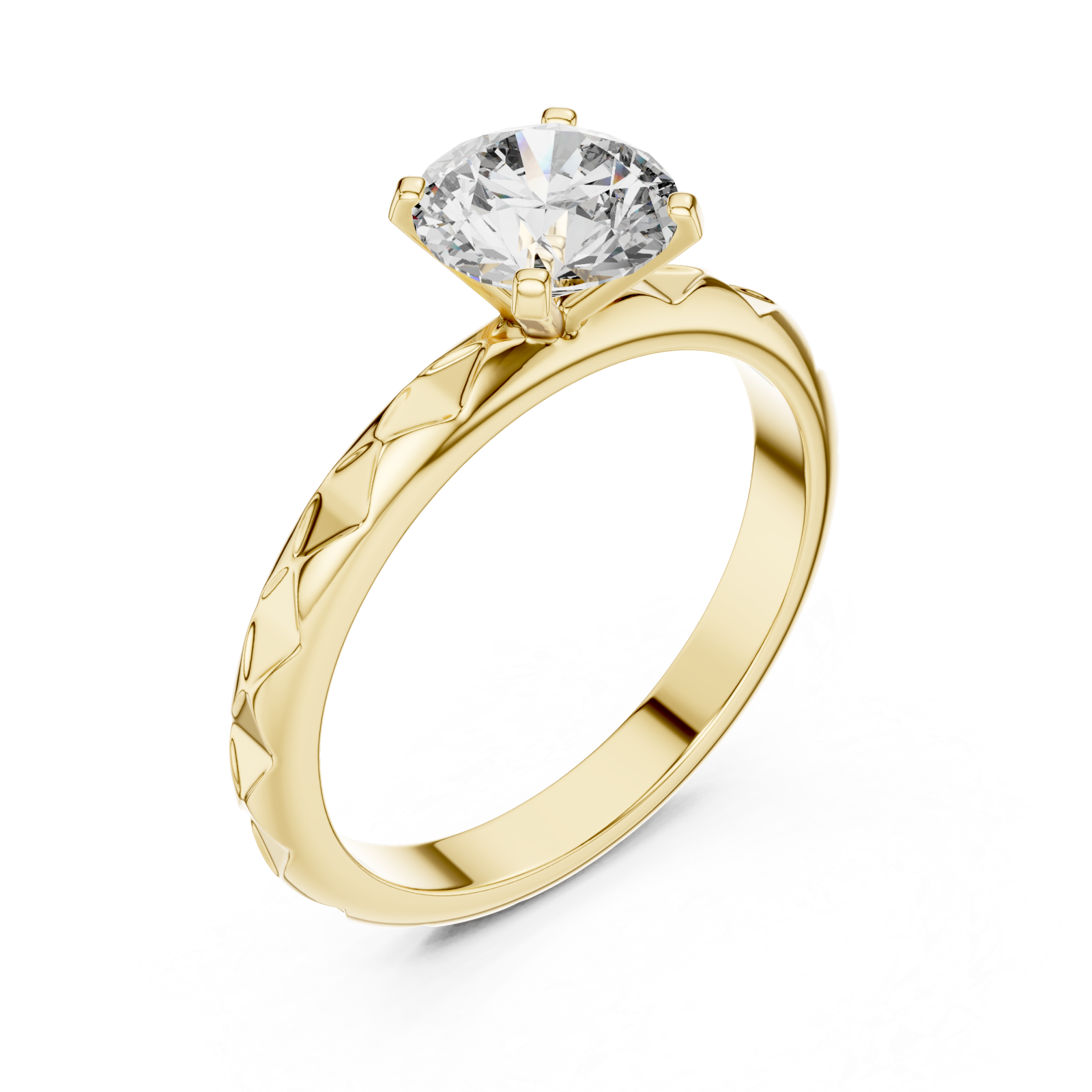 Gold Opaline Whisper Solitaire Ring Right View